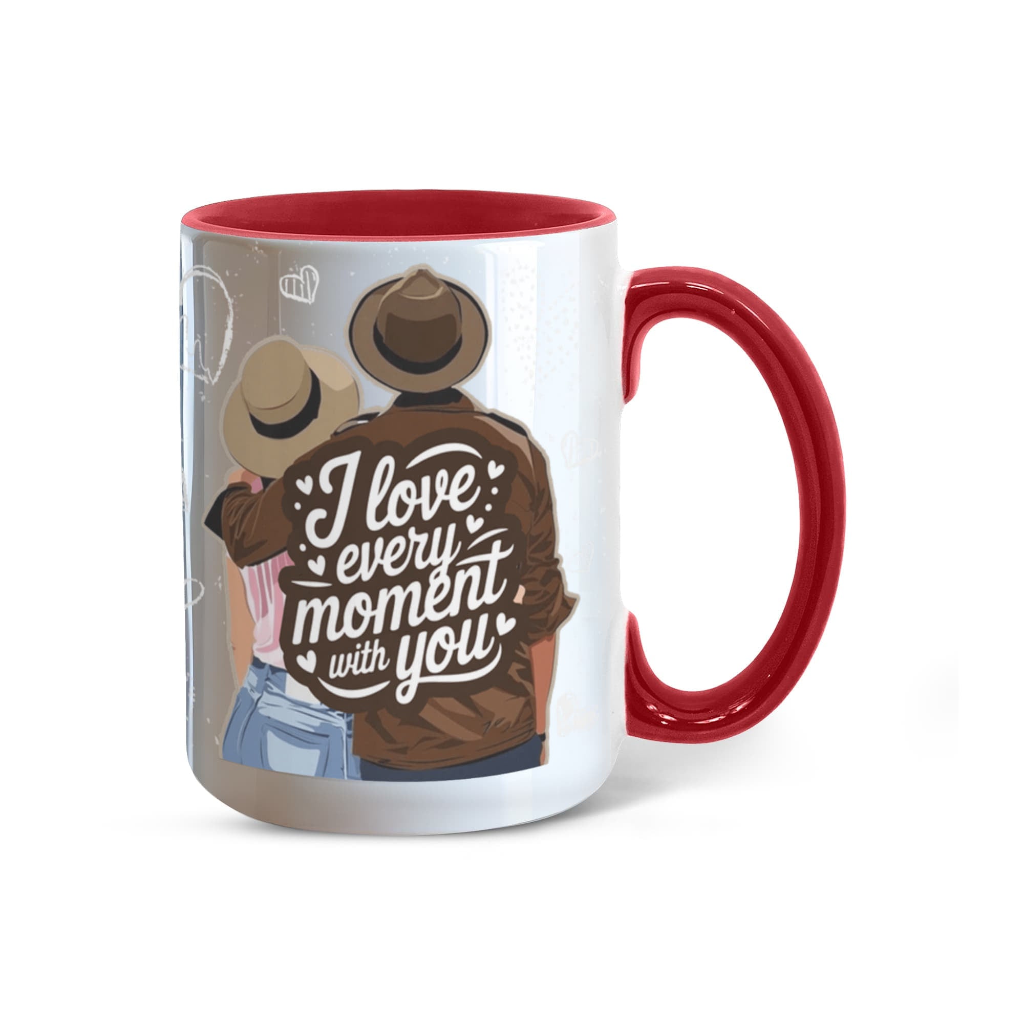 I Love Every Moment With You Mug – Romantic Couple Two-tone Color Accent Coffee Cup