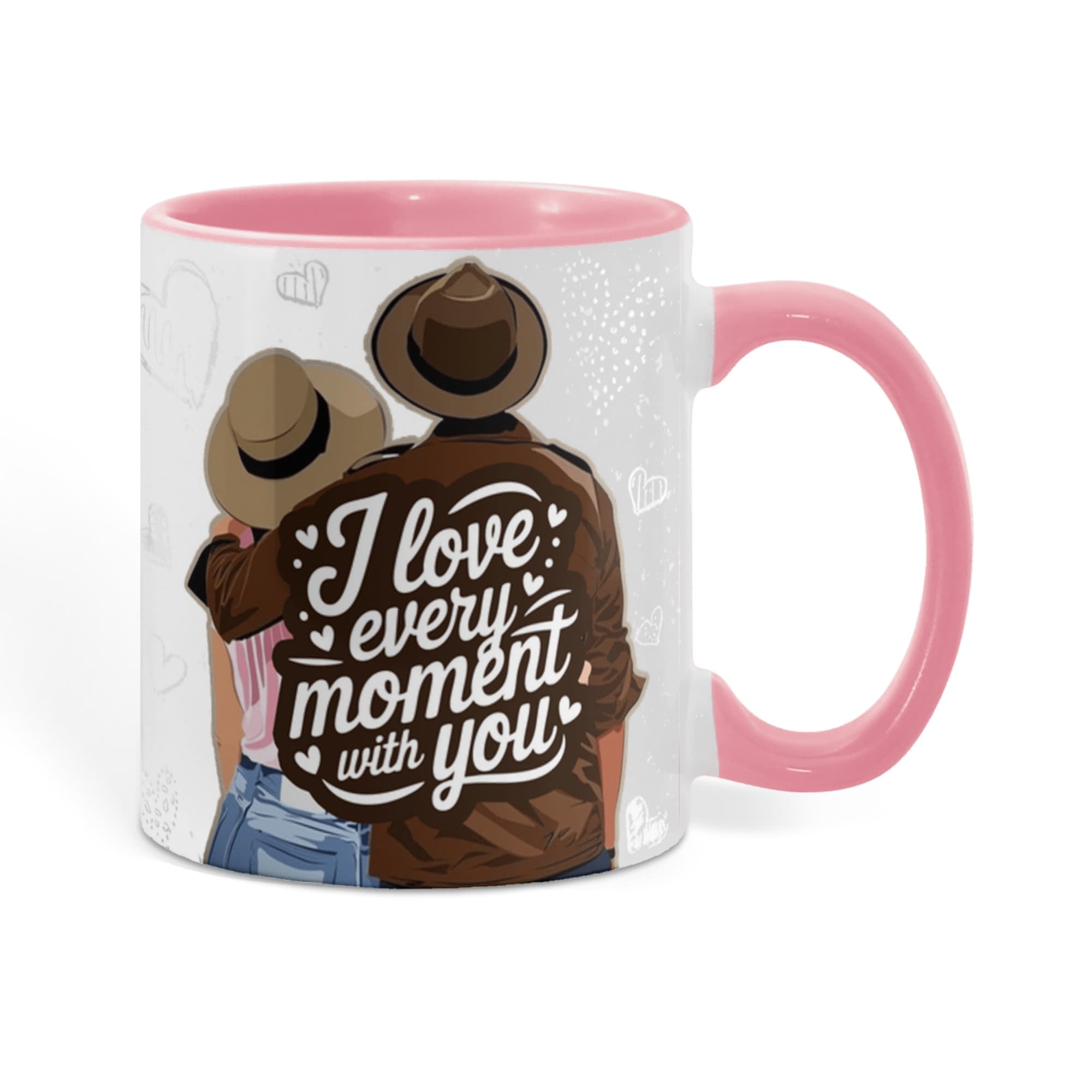 I Love Every Moment With You Mug – Romantic Couple Two-tone Color Accent Coffee Cup