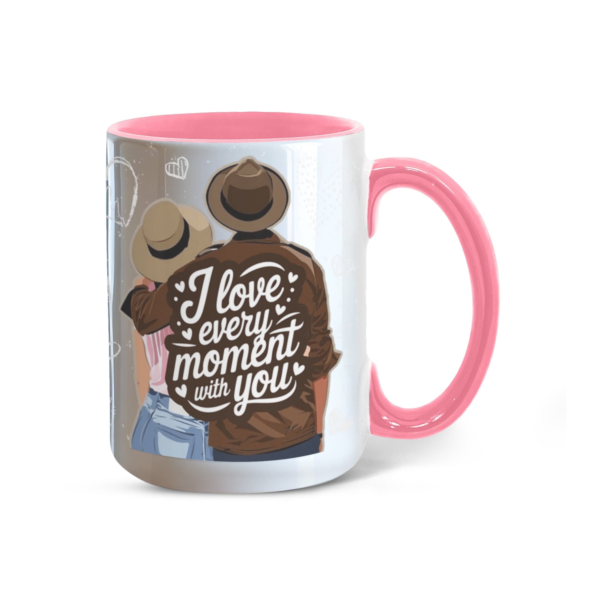 I Love Every Moment With You Mug – Romantic Couple Two-tone Color Accent Coffee Cup