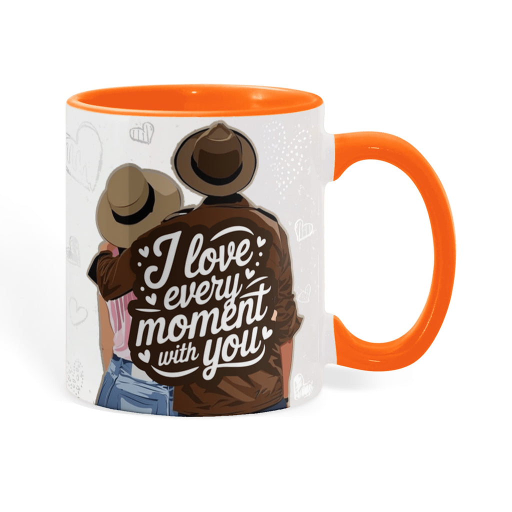 I Love Every Moment With You Mug – Romantic Couple Two-tone Color Accent Coffee Cup