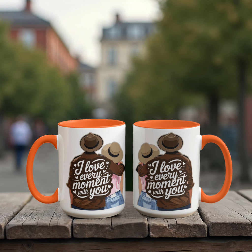 I Love Every Moment With You Mug – Romantic Couple Two-tone Color Accent Coffee Cup