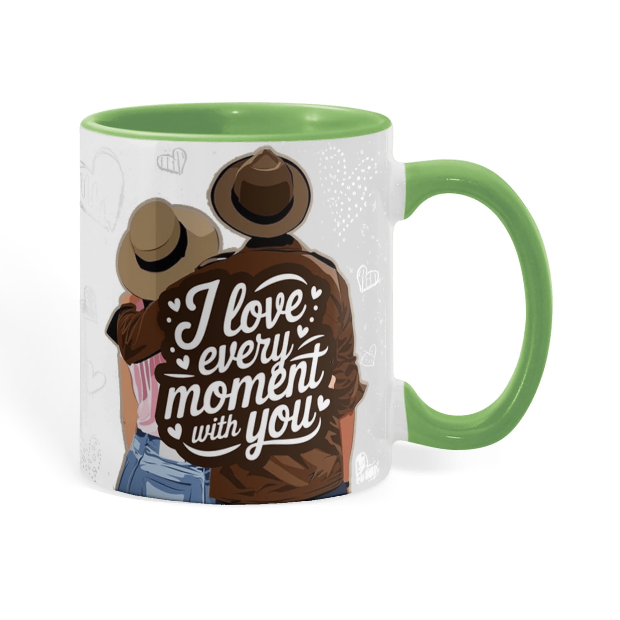 I Love Every Moment With You Mug – Romantic Couple Two-tone Color Accent Coffee Cup