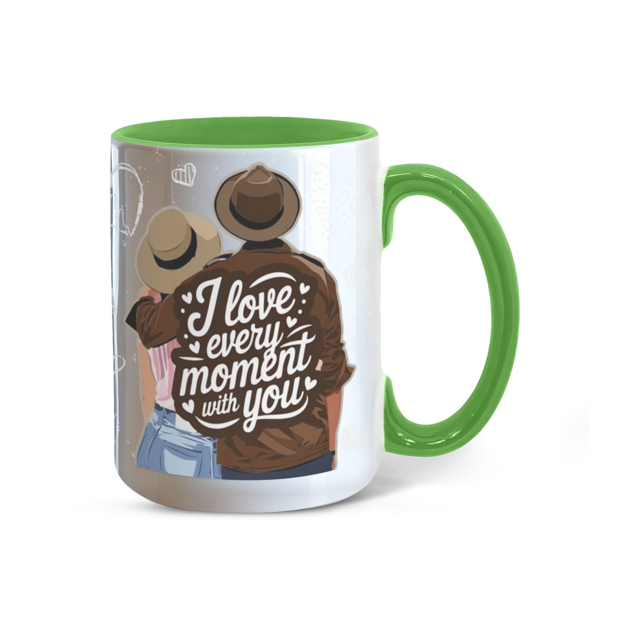 I Love Every Moment With You Mug – Romantic Couple Two-tone Color Accent Coffee Cup