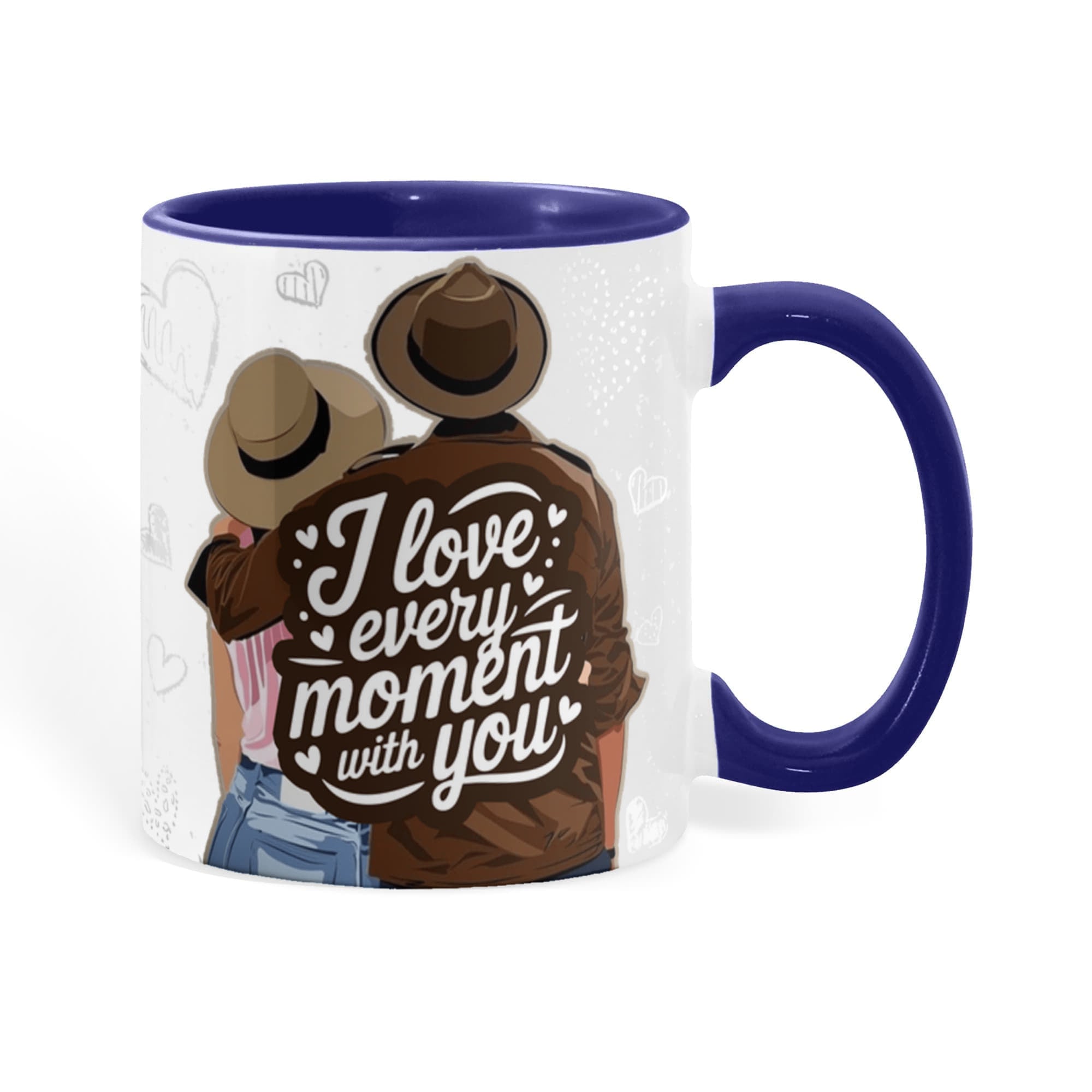 I Love Every Moment With You Mug – Romantic Couple Two-tone Color Accent Coffee Cup