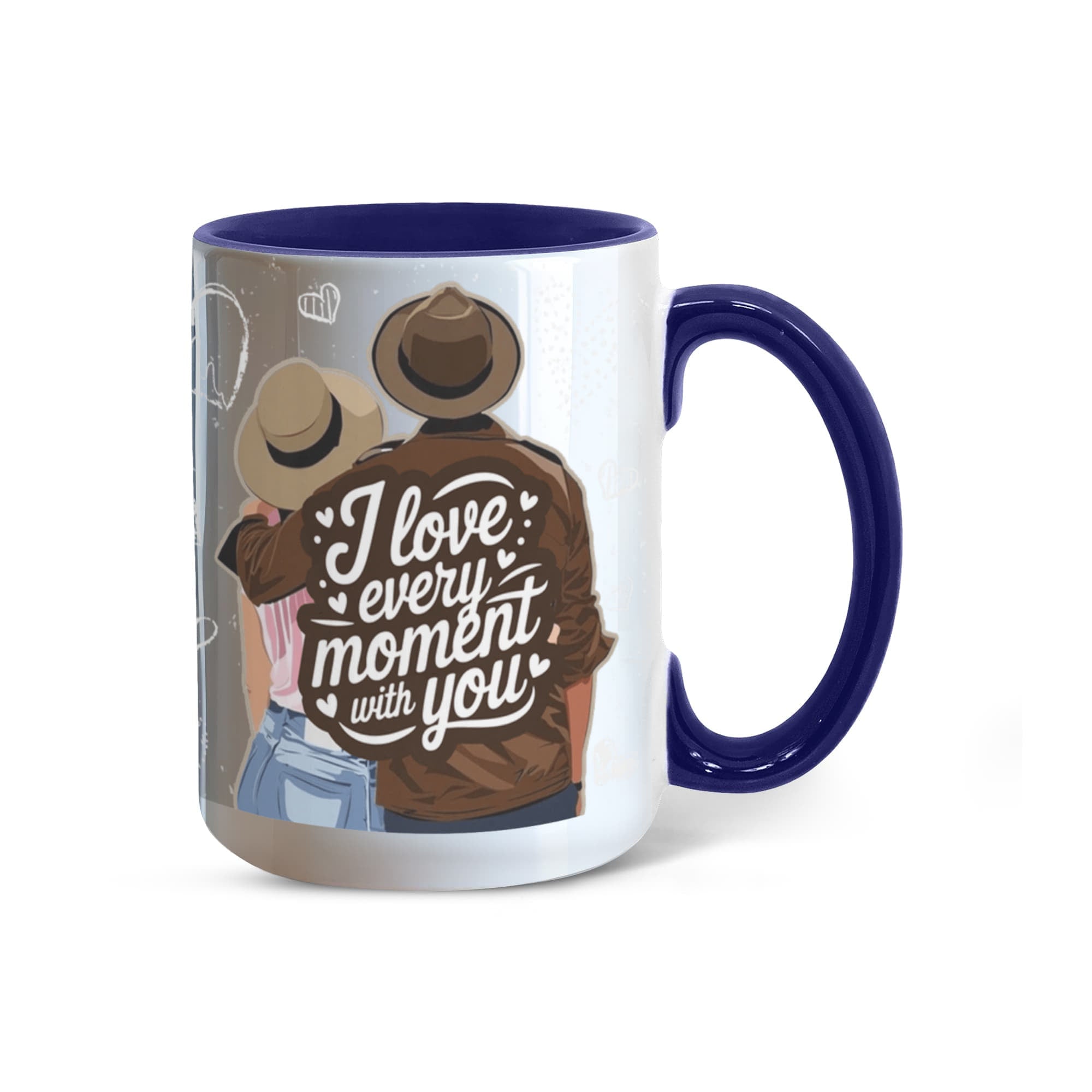 I Love Every Moment With You Mug – Romantic Couple Two-tone Color Accent Coffee Cup