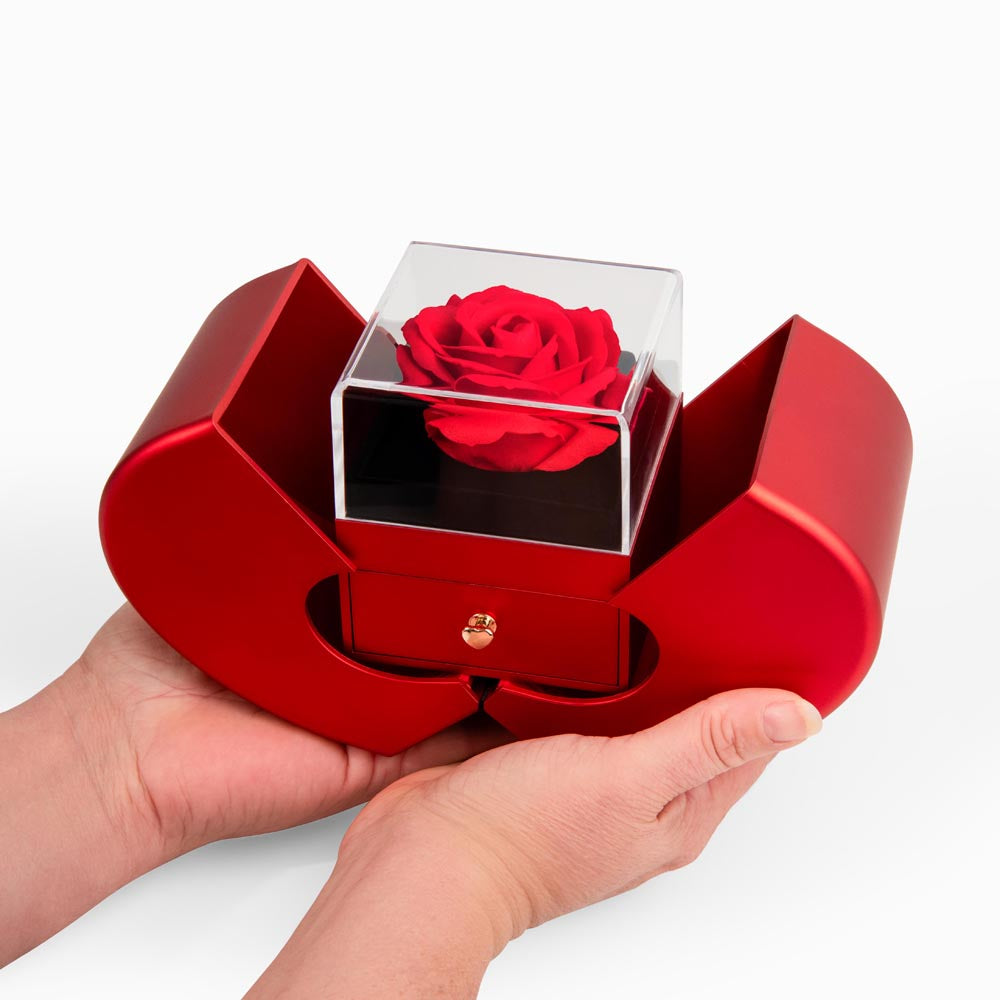 To My Beautiful Soulmate -Alluring Beauty Necklace and Red Heart Rose Box - Valentine's Day, Anniversary Gift for Her