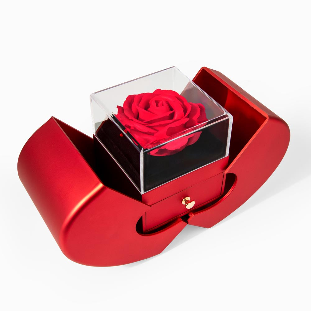 To My Beautiful Soulmate -Alluring Beauty Necklace and Red Heart Rose Box - Valentine's Day, Anniversary Gift for Her