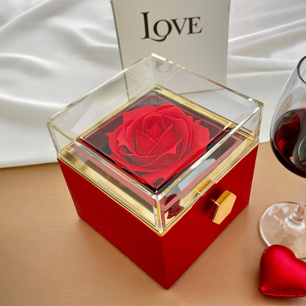 To My Soulmate - Love is Powerful Forever Love Necklace with Rotating Rose Gift Box