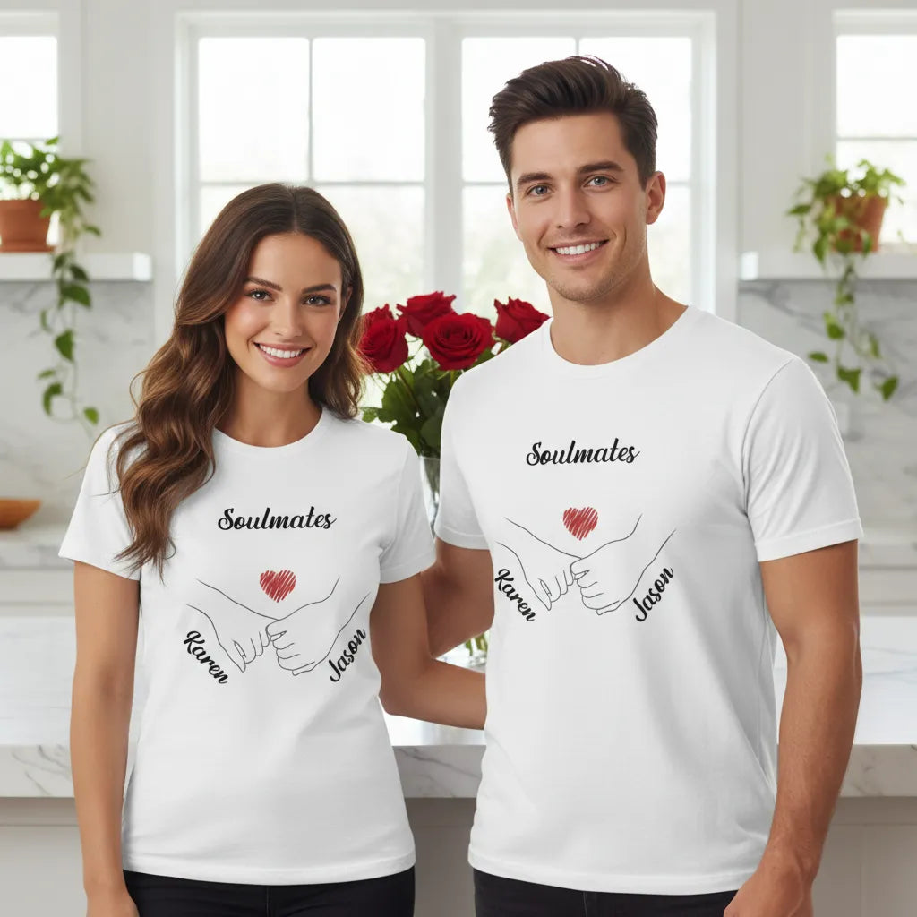 Personalized Soulmate T-Shirt – Custom Couple Design with Names