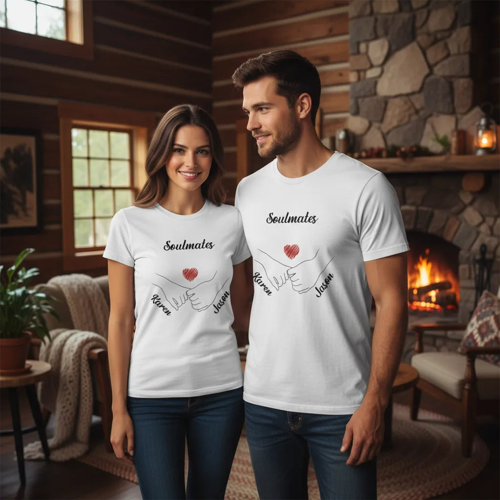 Personalized Soulmate T-Shirt – Custom Couple Design with Names
