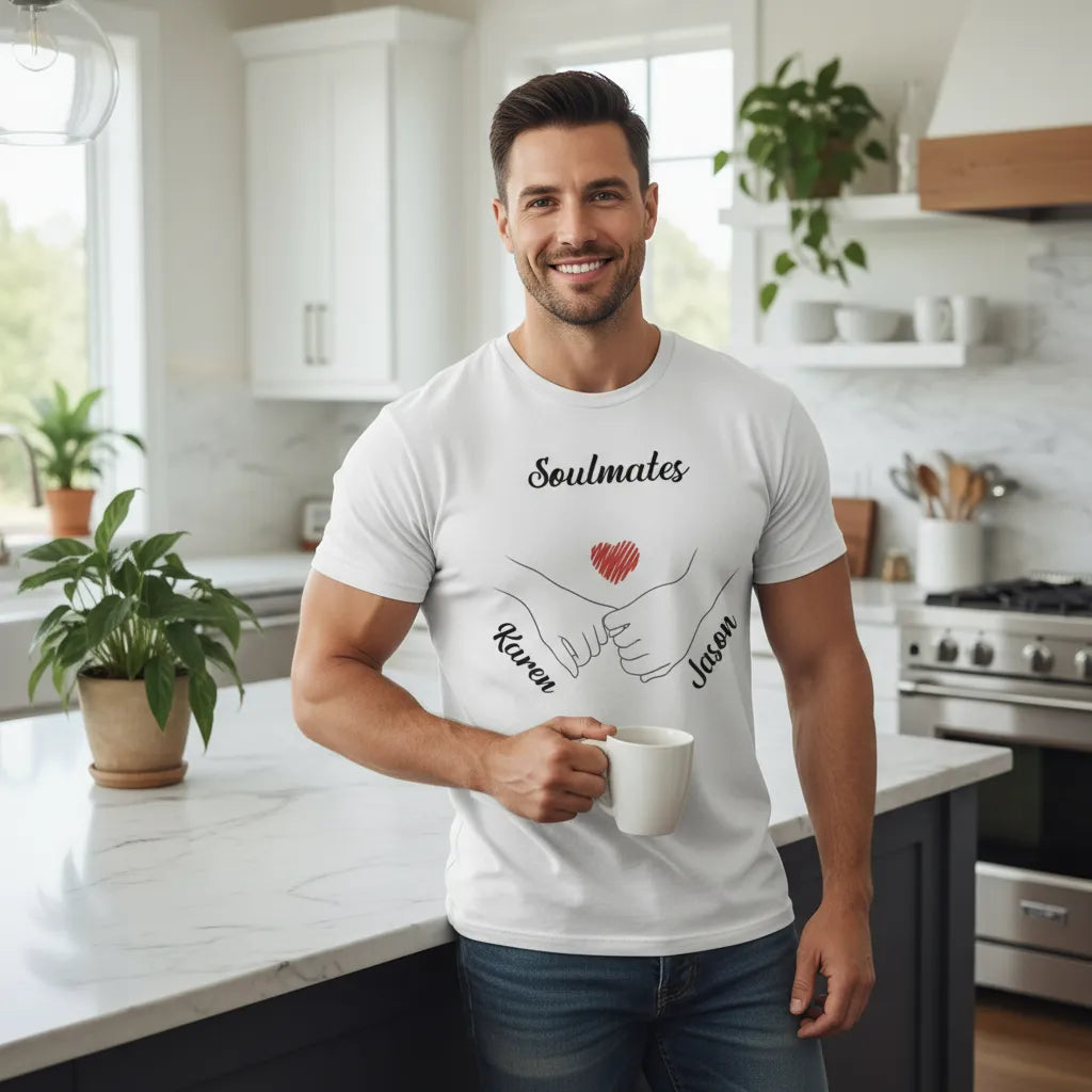 Personalized Soulmate T-Shirt – Custom Couple Design with Names