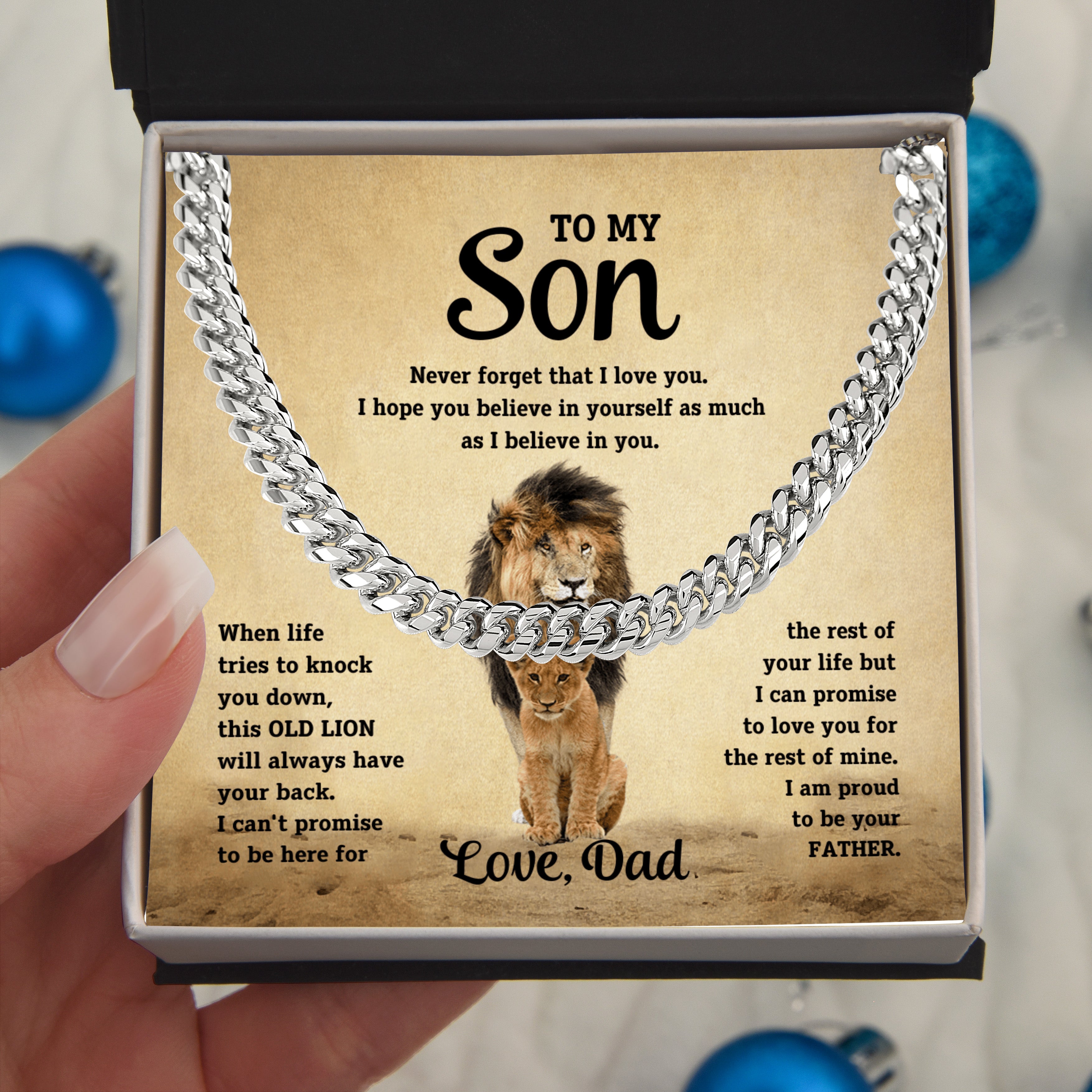 To my son, I am proud to be your father. Love, Dad