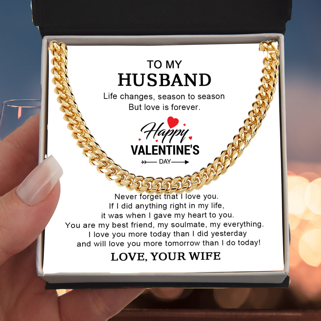 To My Husband – Valentine's Day Cuban Link Chain Gift from Wife
