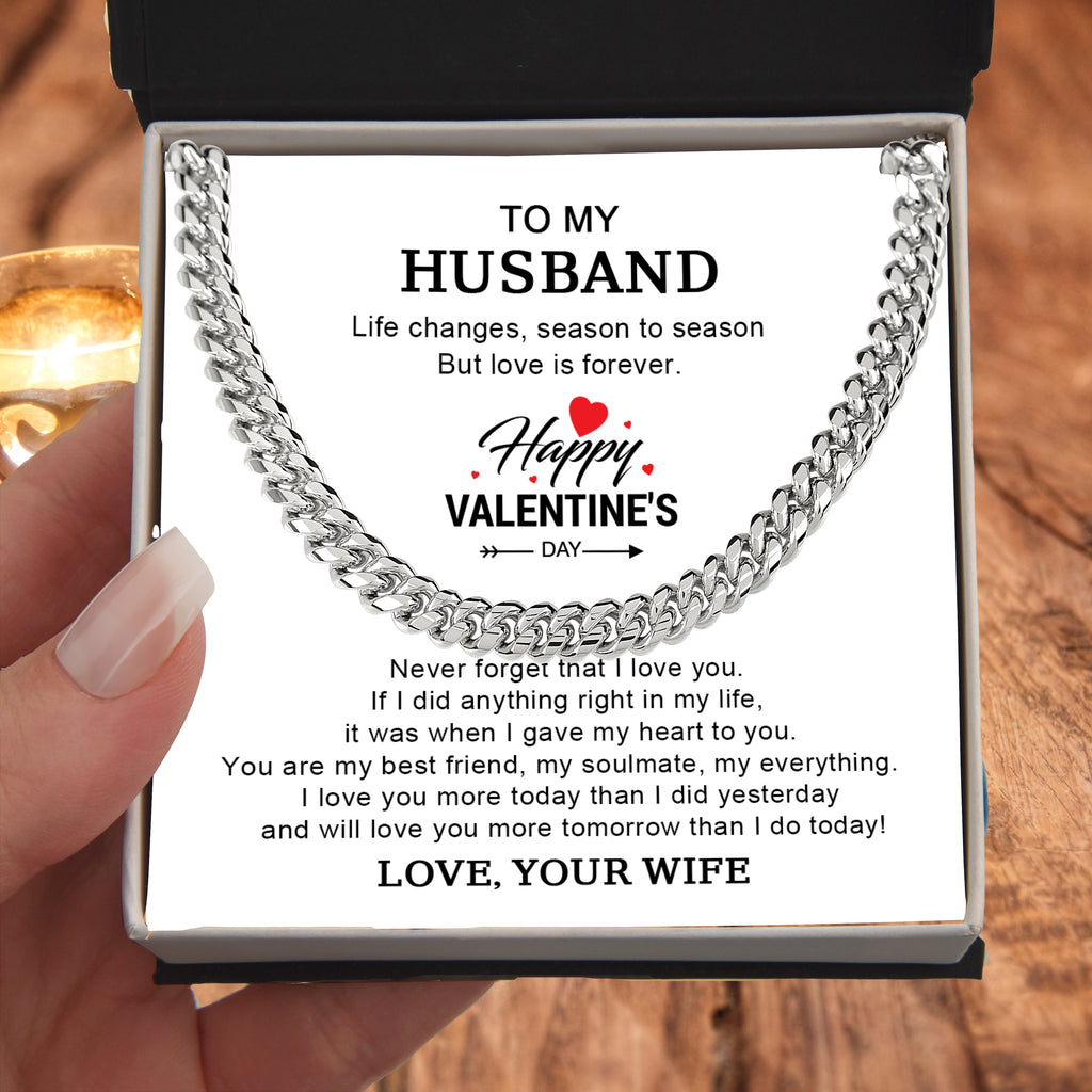 To My Husband – Valentine's Day Cuban Link Chain Gift from Wife