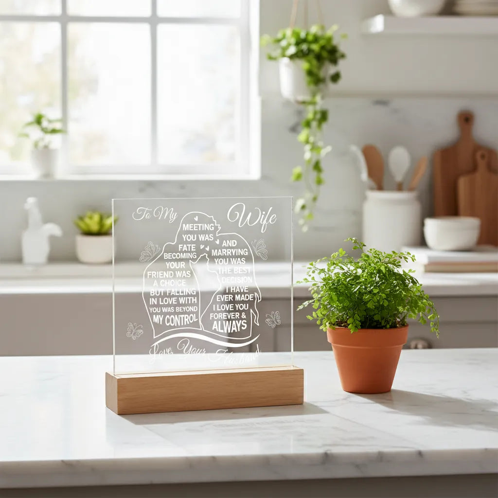 Wife Heartfelt Acrylic Plaque - Faling in Love Beyoond My Control