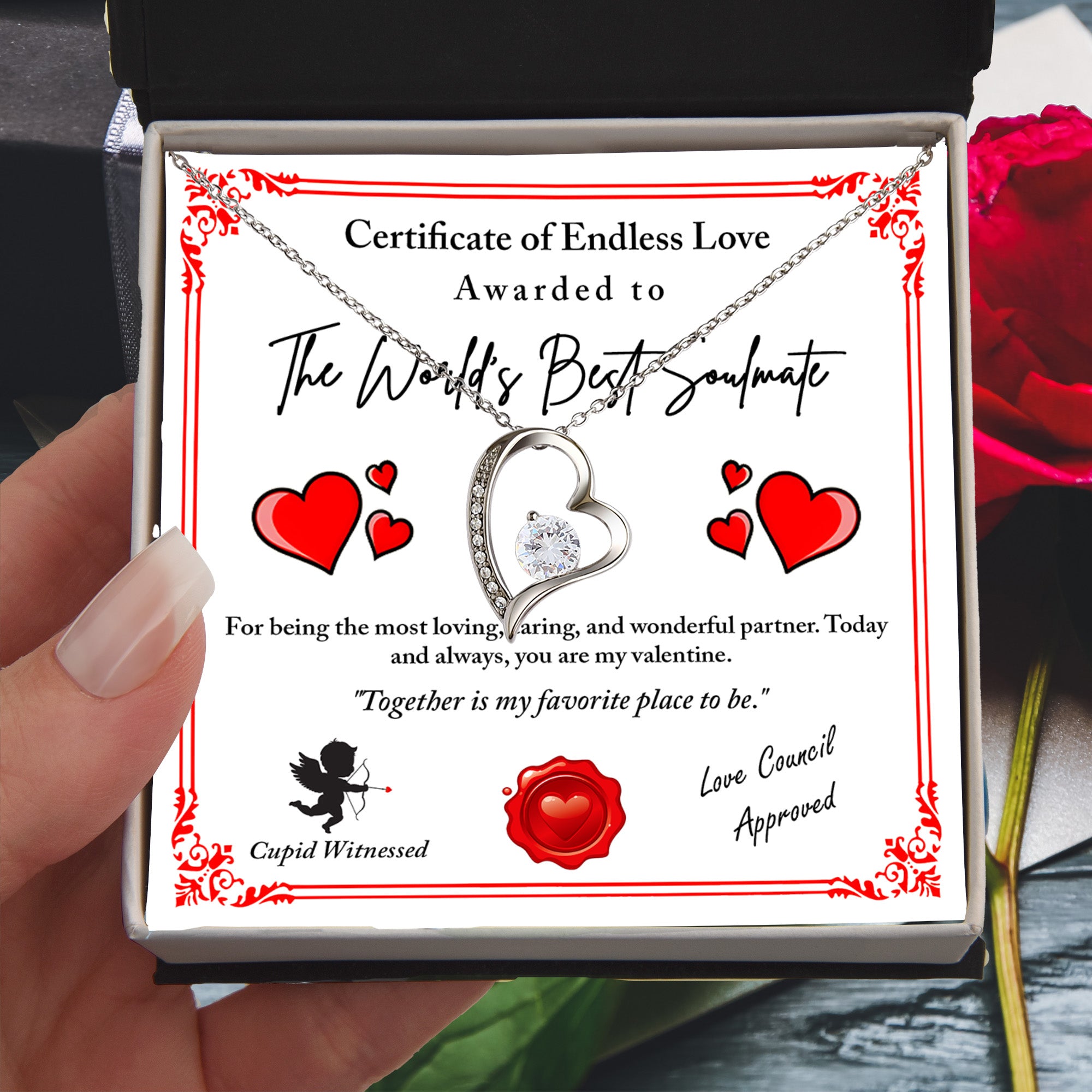 To My Valentine, Romantic Forever Love Necklace with Emotional Message