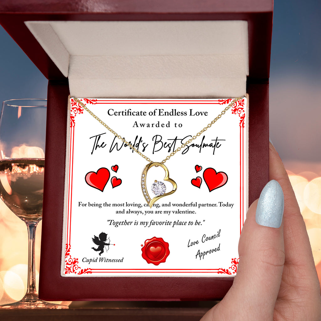 To My Valentine, Romantic Forever Love Necklace with Emotional Message
