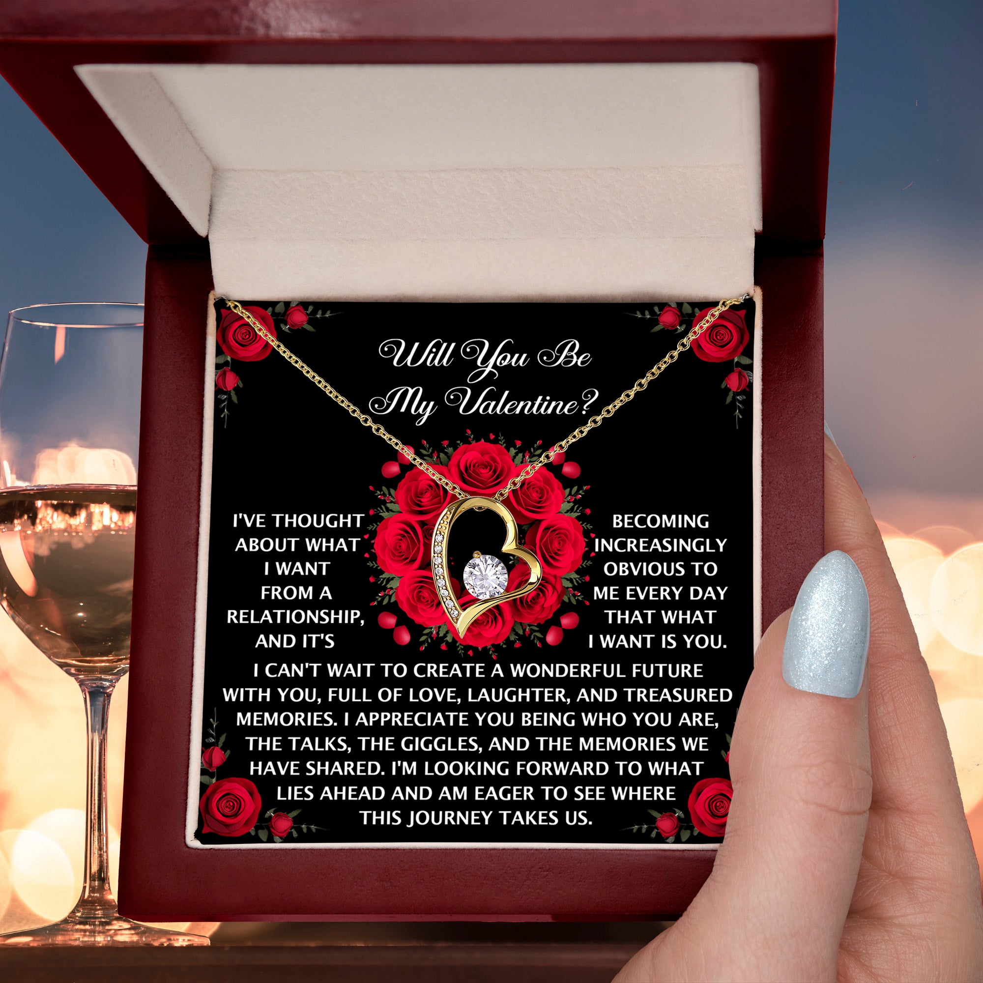 To My Valentine Romantic Message with Forever Love Necklace