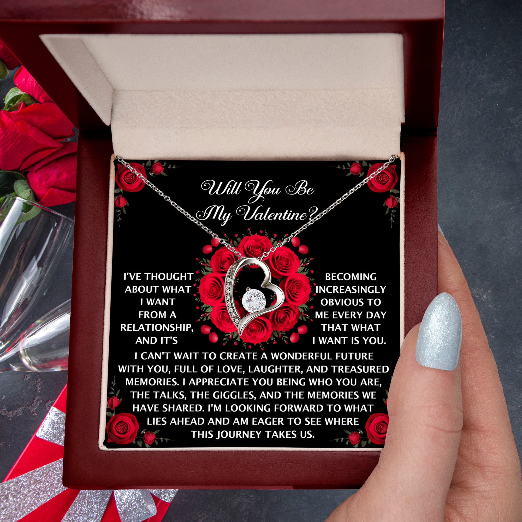 To My Valentine Romantic Message with Forever Love Necklace