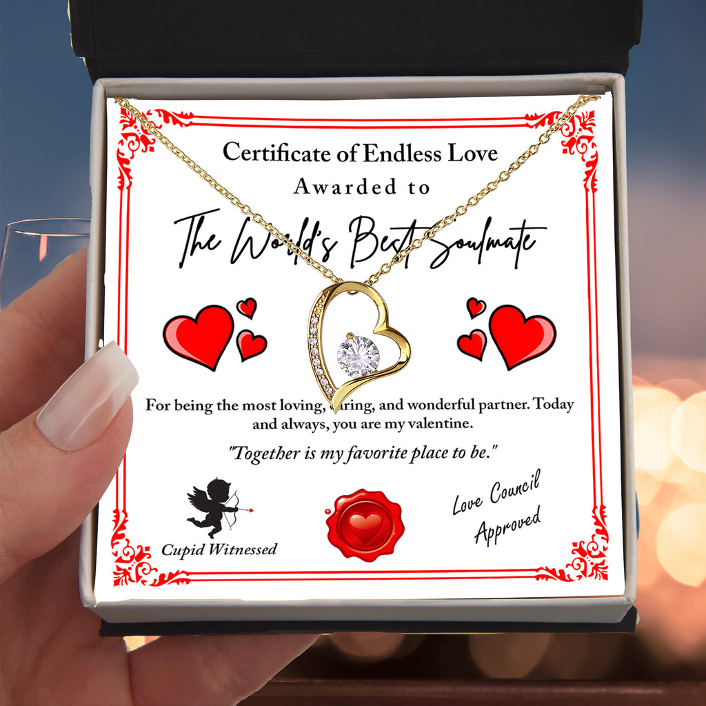 To My Valentine, Romantic Forever Love Necklace with Emotional Message