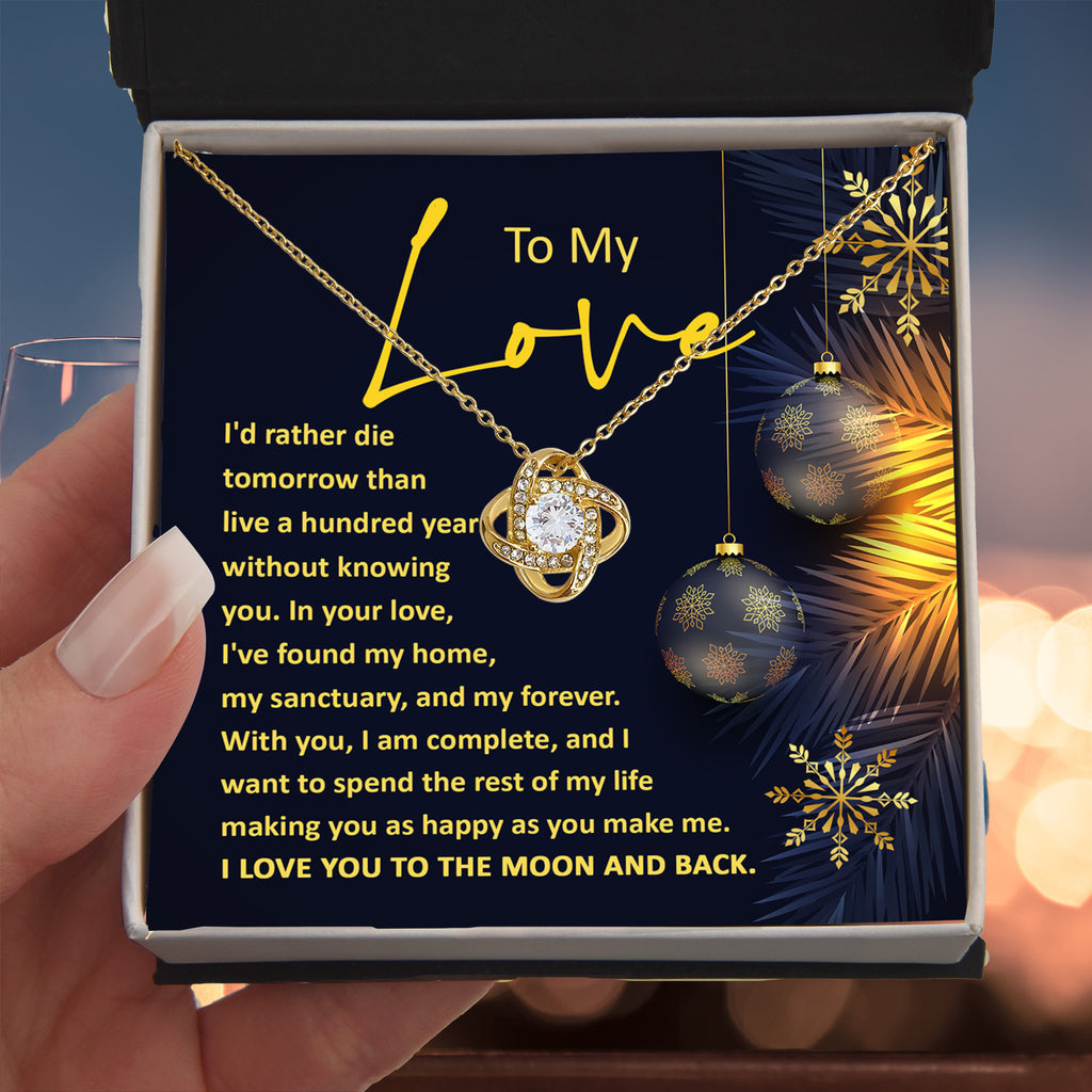 To My Love – My Home, My Forever Love Knot Necklace