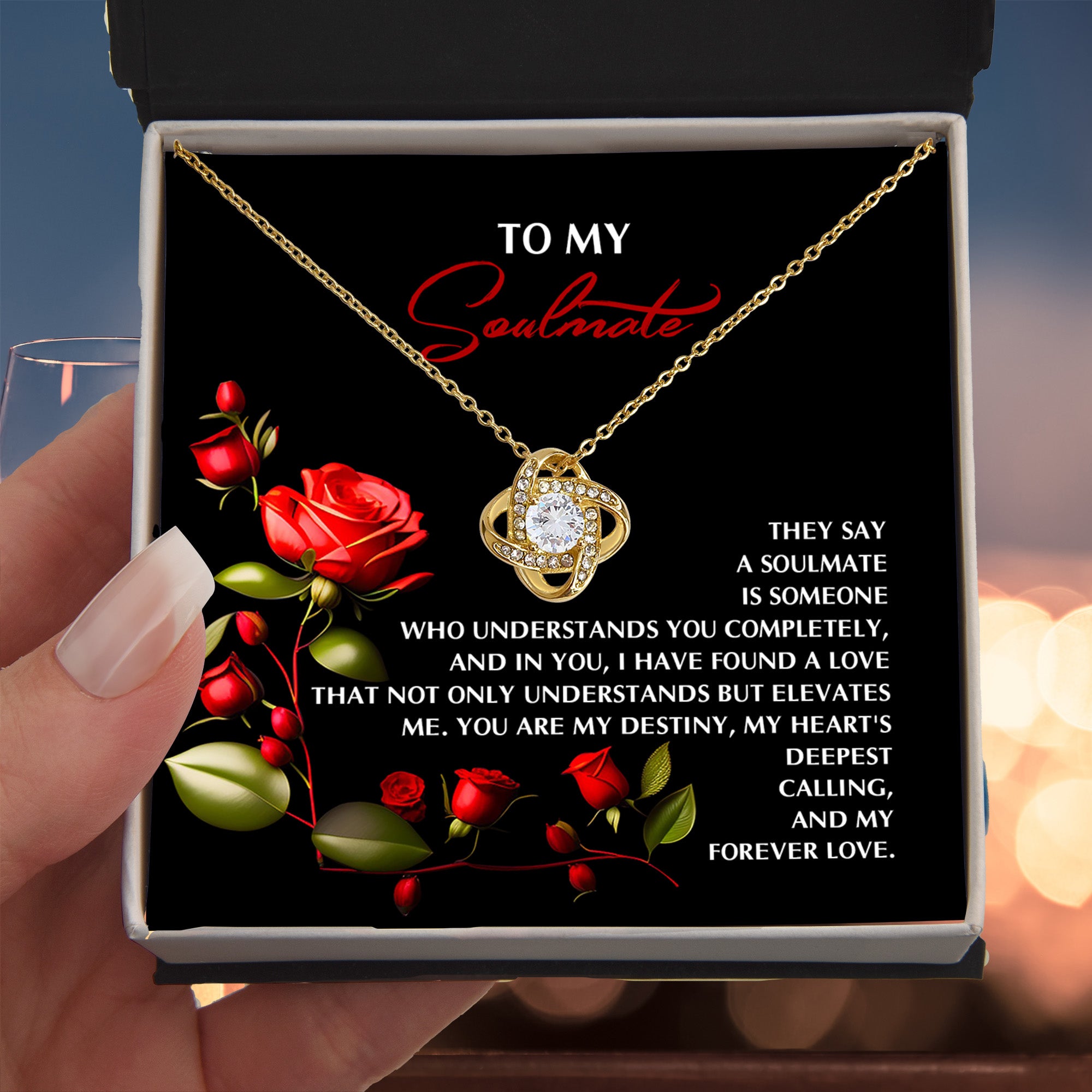 To My Soulmate - My Deepest Calling - Love Knot Necklace