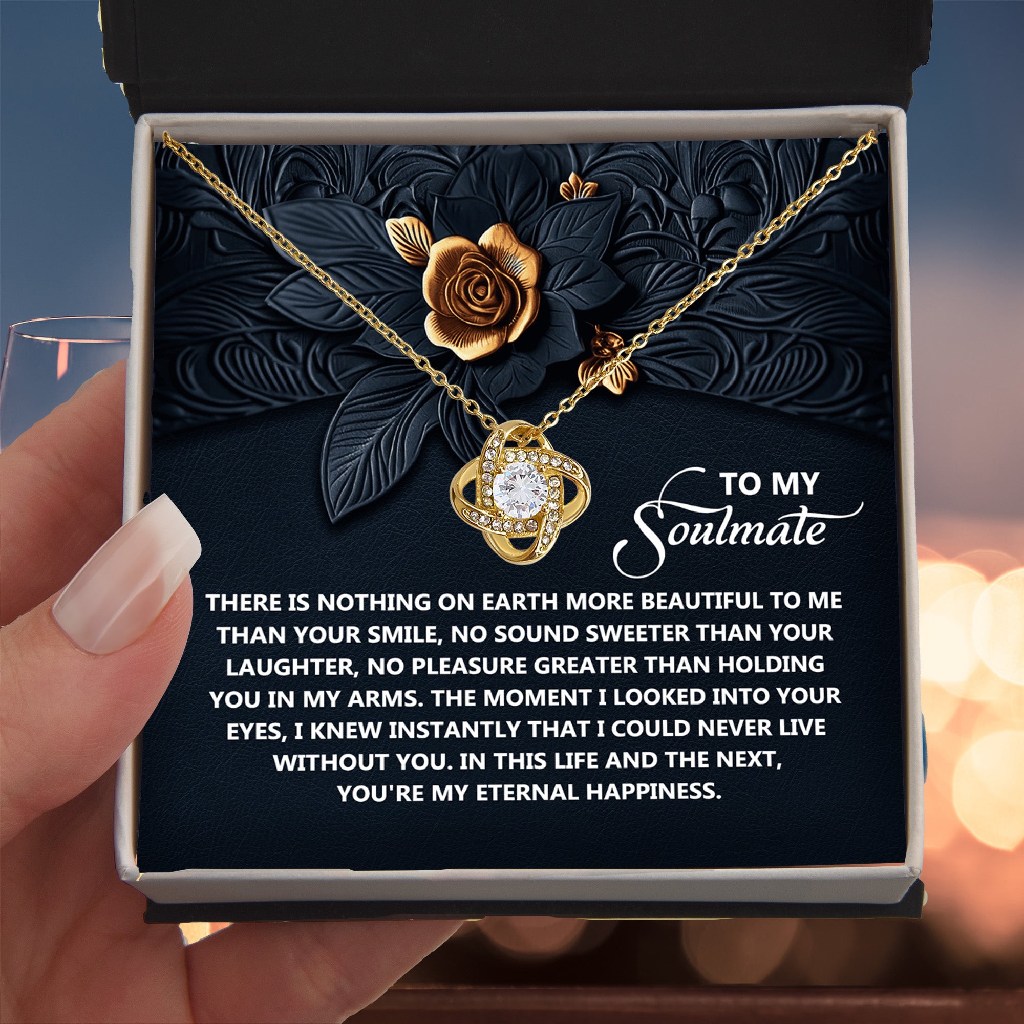 To My Soulmate - My Eternal Happiness - Love Knot Necklace