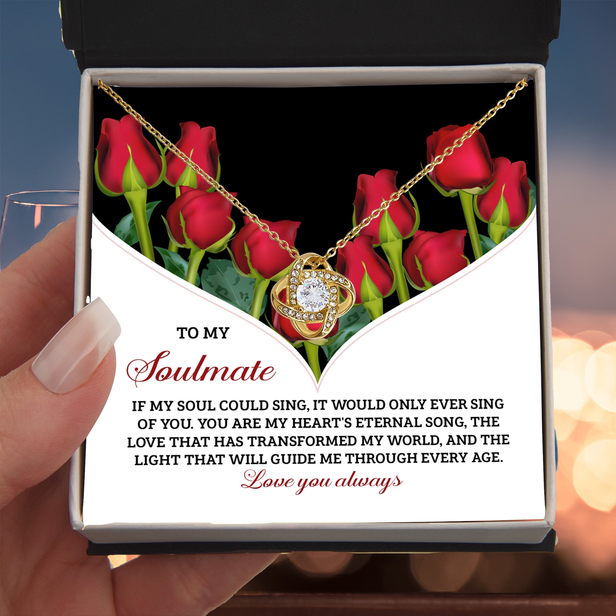 To My Soulmate - Eternal Song- Love Knot Necklace