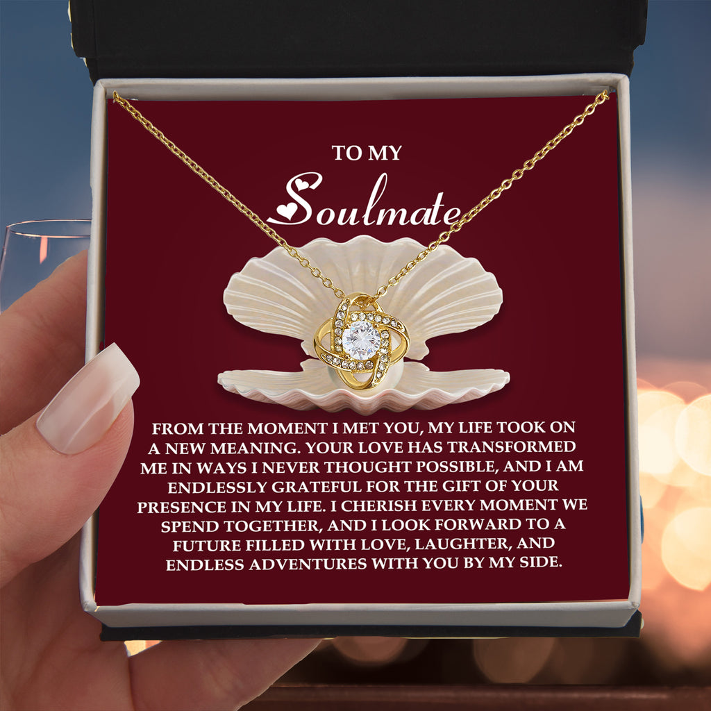 Soulmate - Every Moment Together - Love Knot Necklace with Heartfelt Message