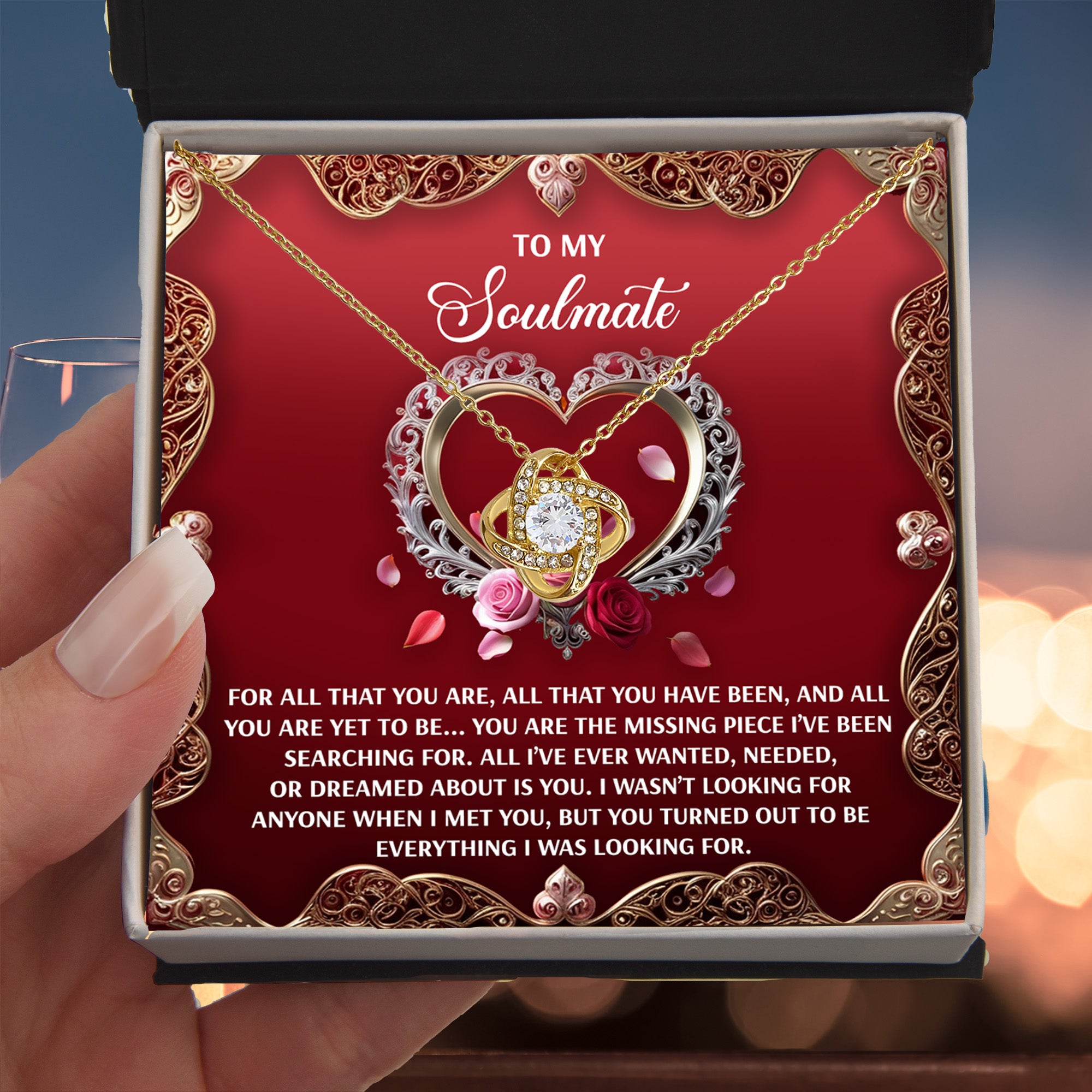 To My Soulmate - You're Everything I Was Looking For – Love Knot Necklace