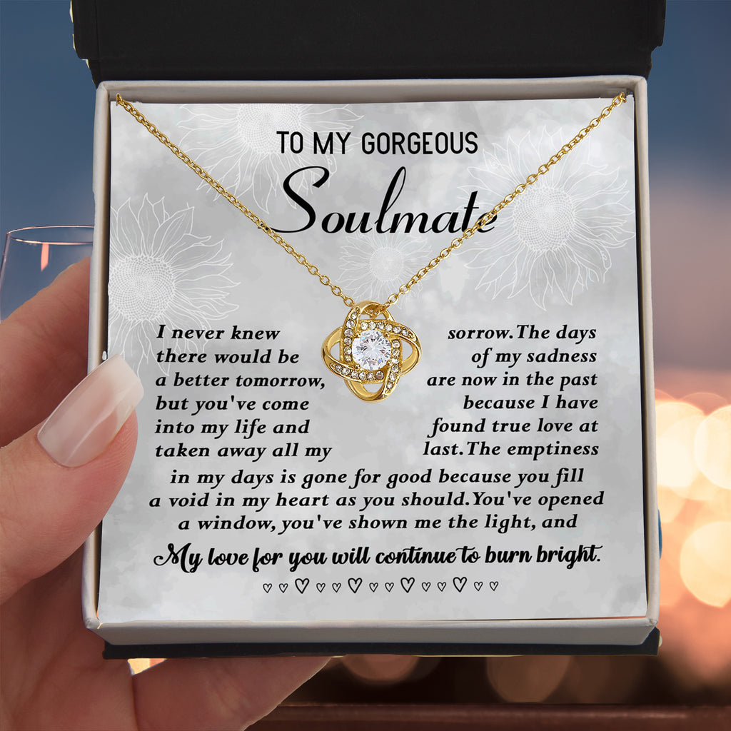 To My Gorgeous Soulmate – I Found True Love Necklace Gift for Her