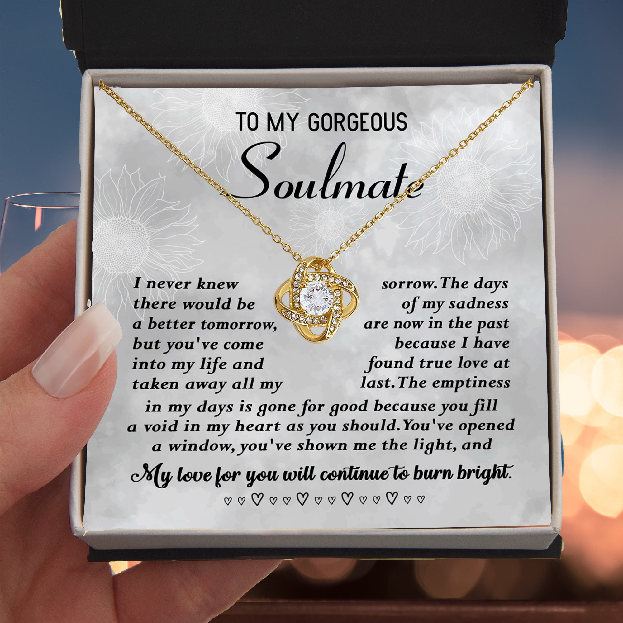 To My Gorgeous Soulmate – I Found True Love Necklace Gift for Her