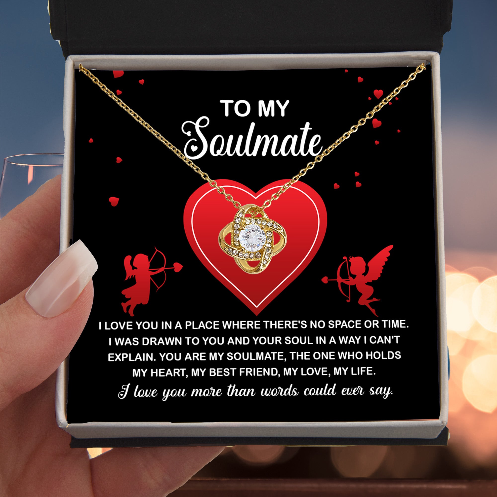 To My Soulmate Love Knot Necklace – Timeless Eternal Love Gift for Her