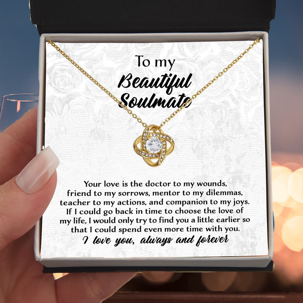 To My Beautiful Soulmate – Find You Sooner  Love Knot Necklace Gift Set