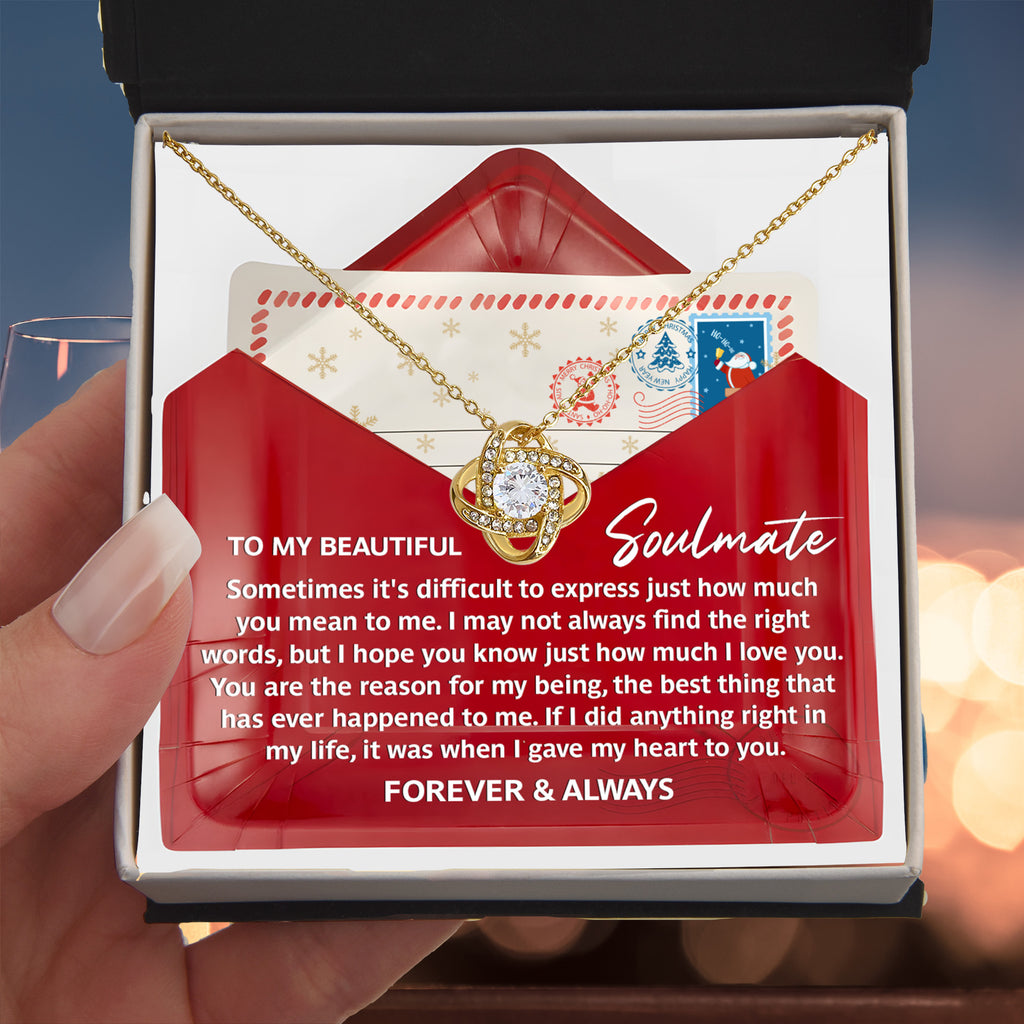 Gift for Soulmate - Find the Right Words- Love Knot Necklace