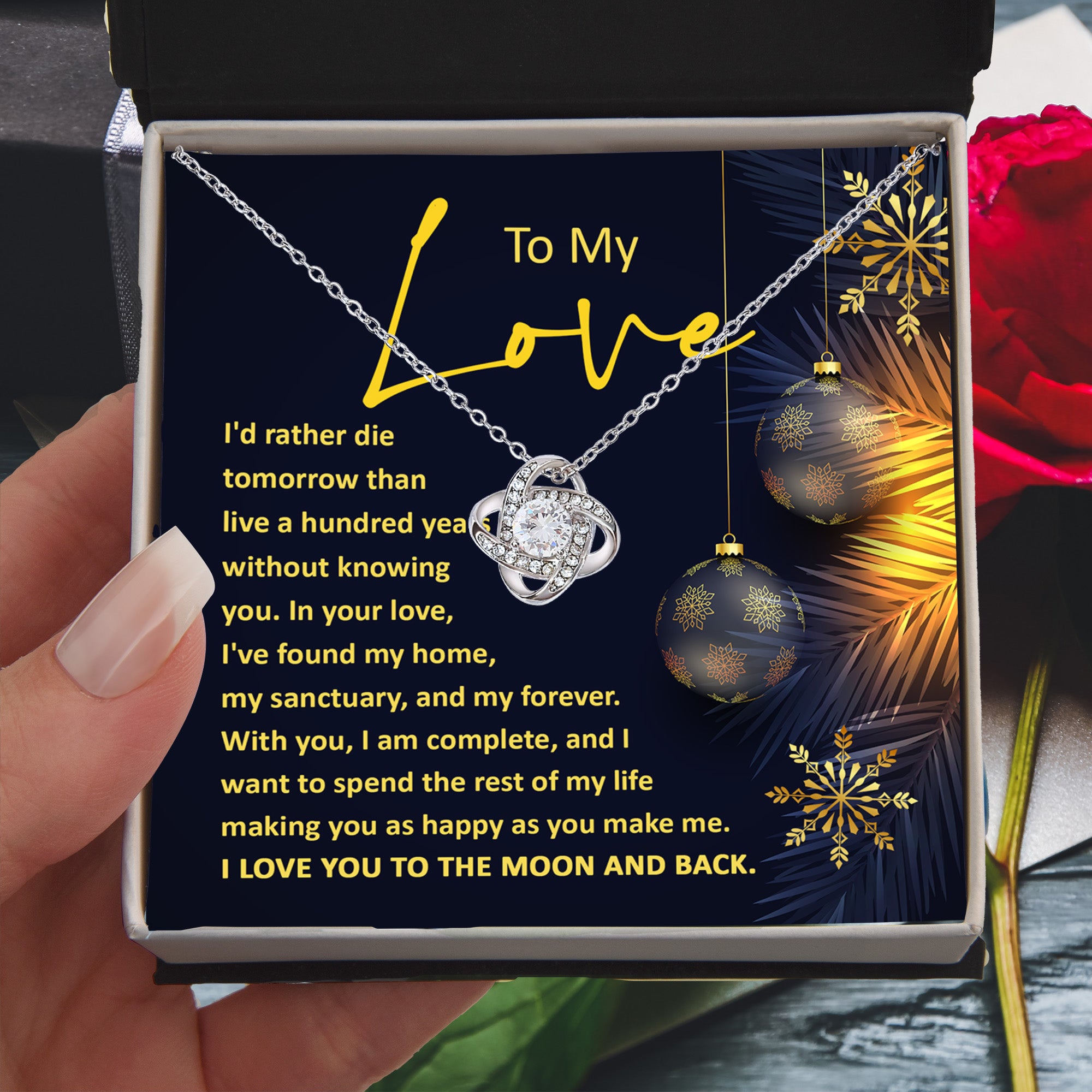 To My Love – My Home, My Forever Love Knot Necklace