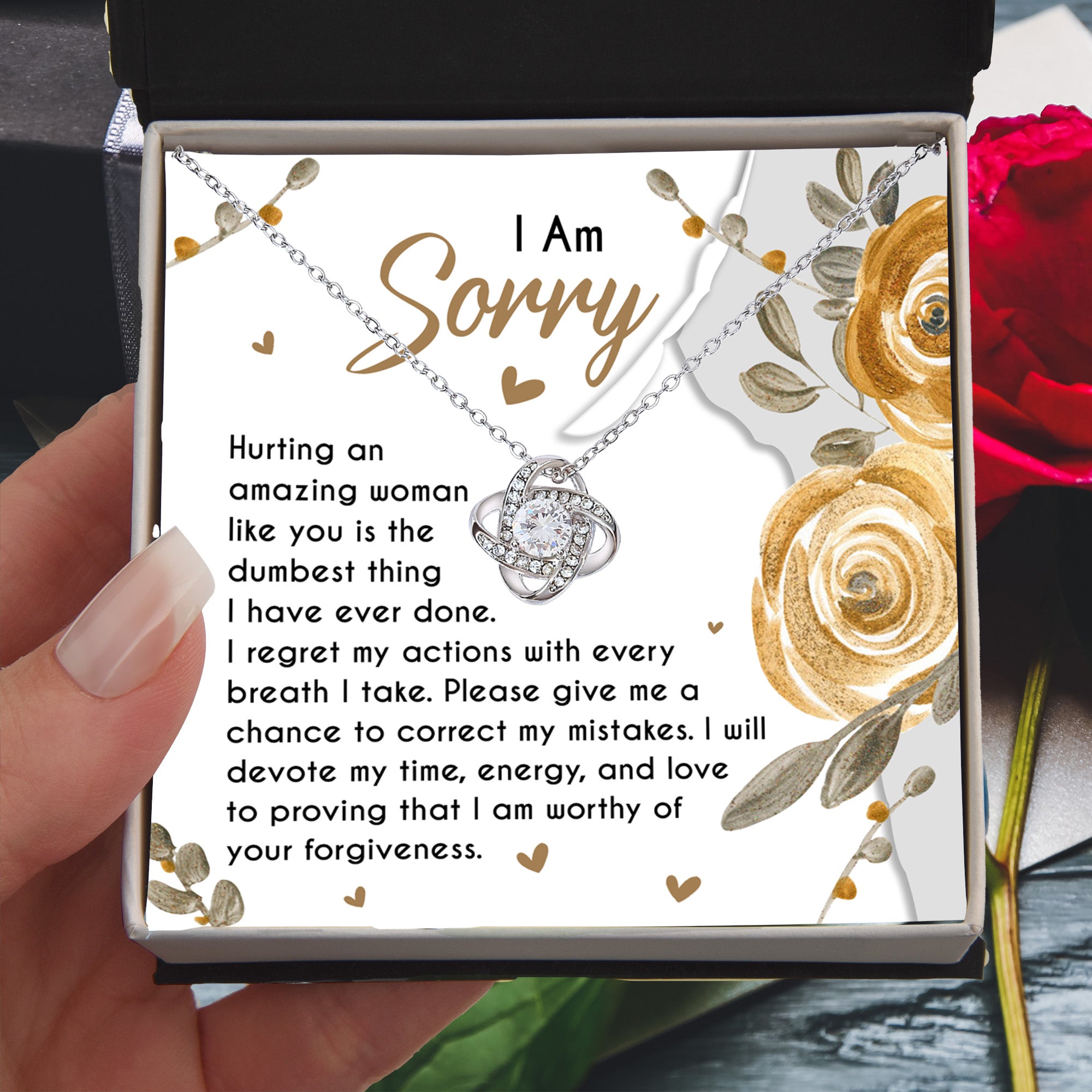 I Am Sorry – Apology Love Knot Necklace for the One I Hurt