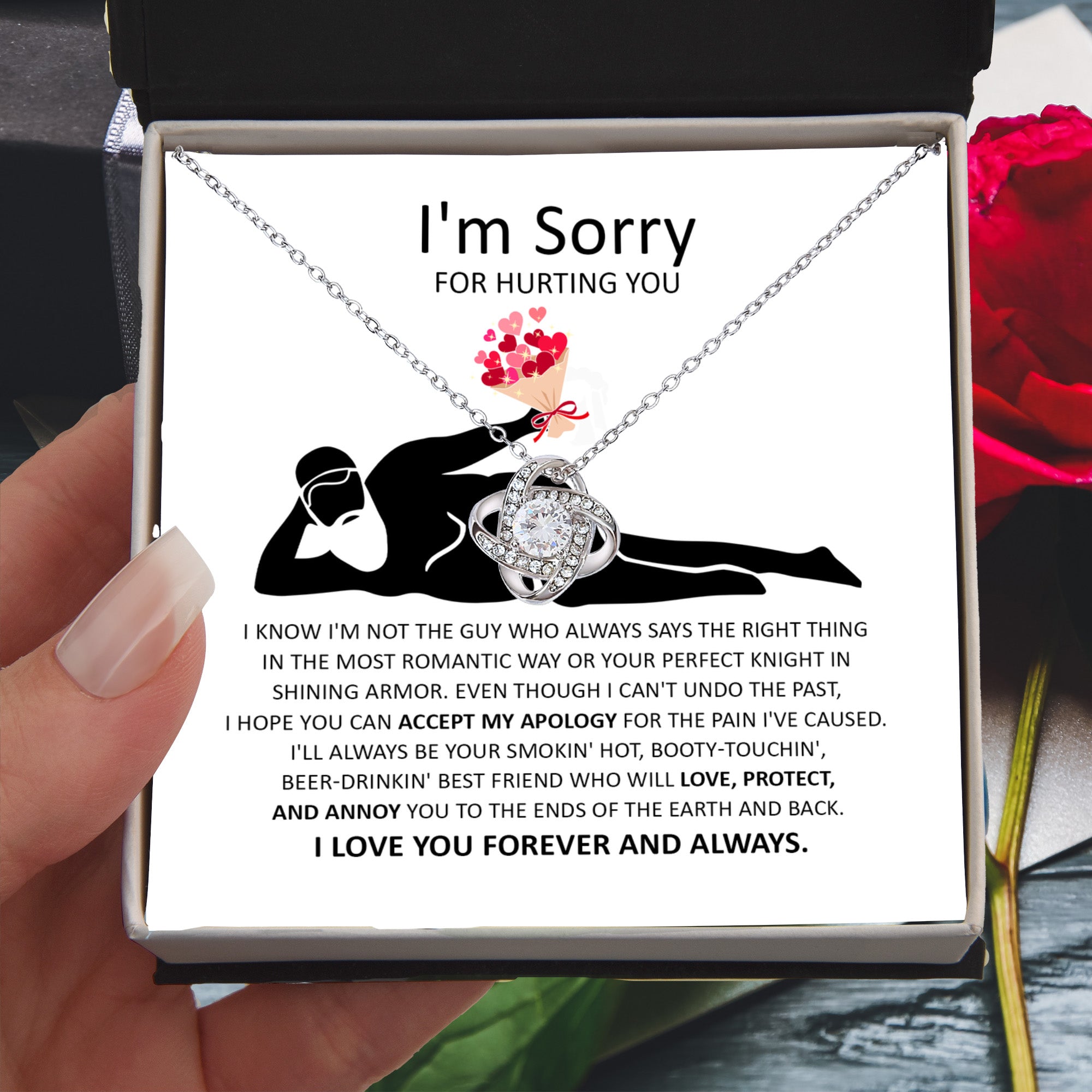 Apology Gift for Her - I'm Sorry - Love Knot Necklace
