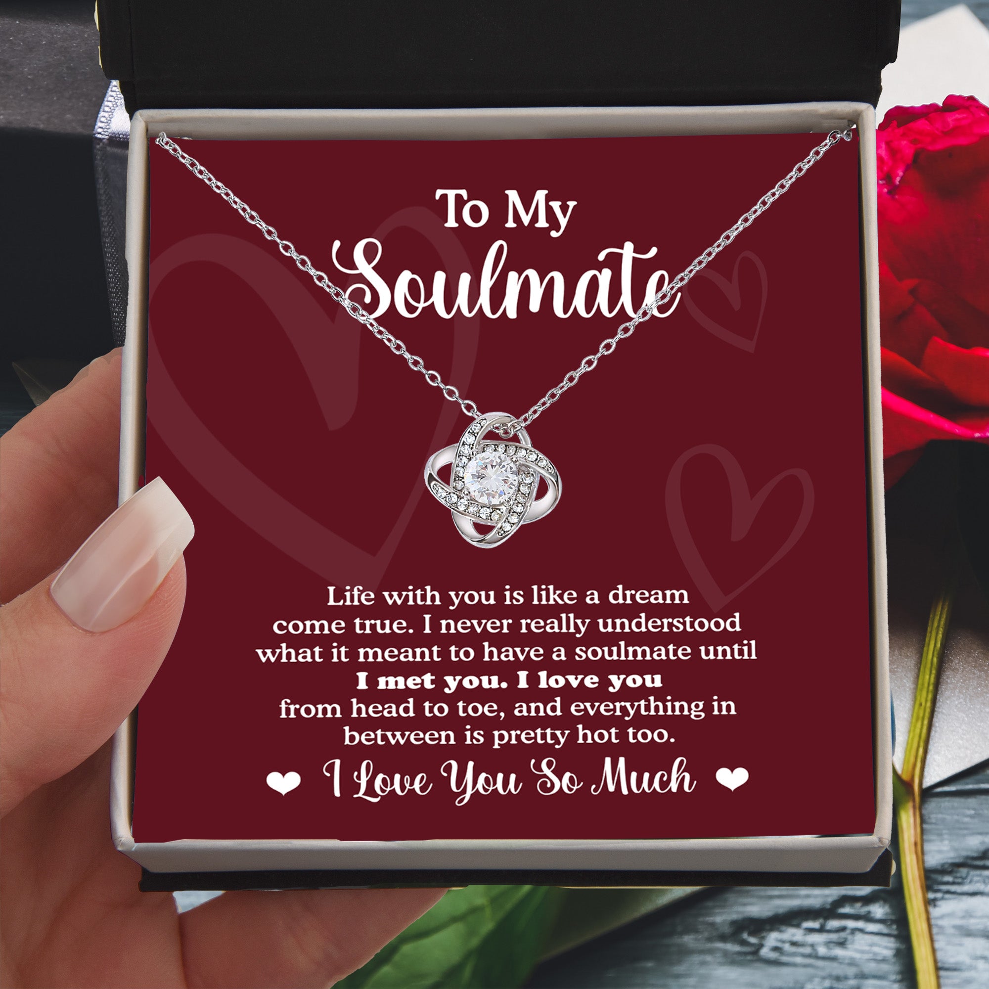 To My Soulmate – Dream Come True Romantic Gift for Her- Love Knot Necklace