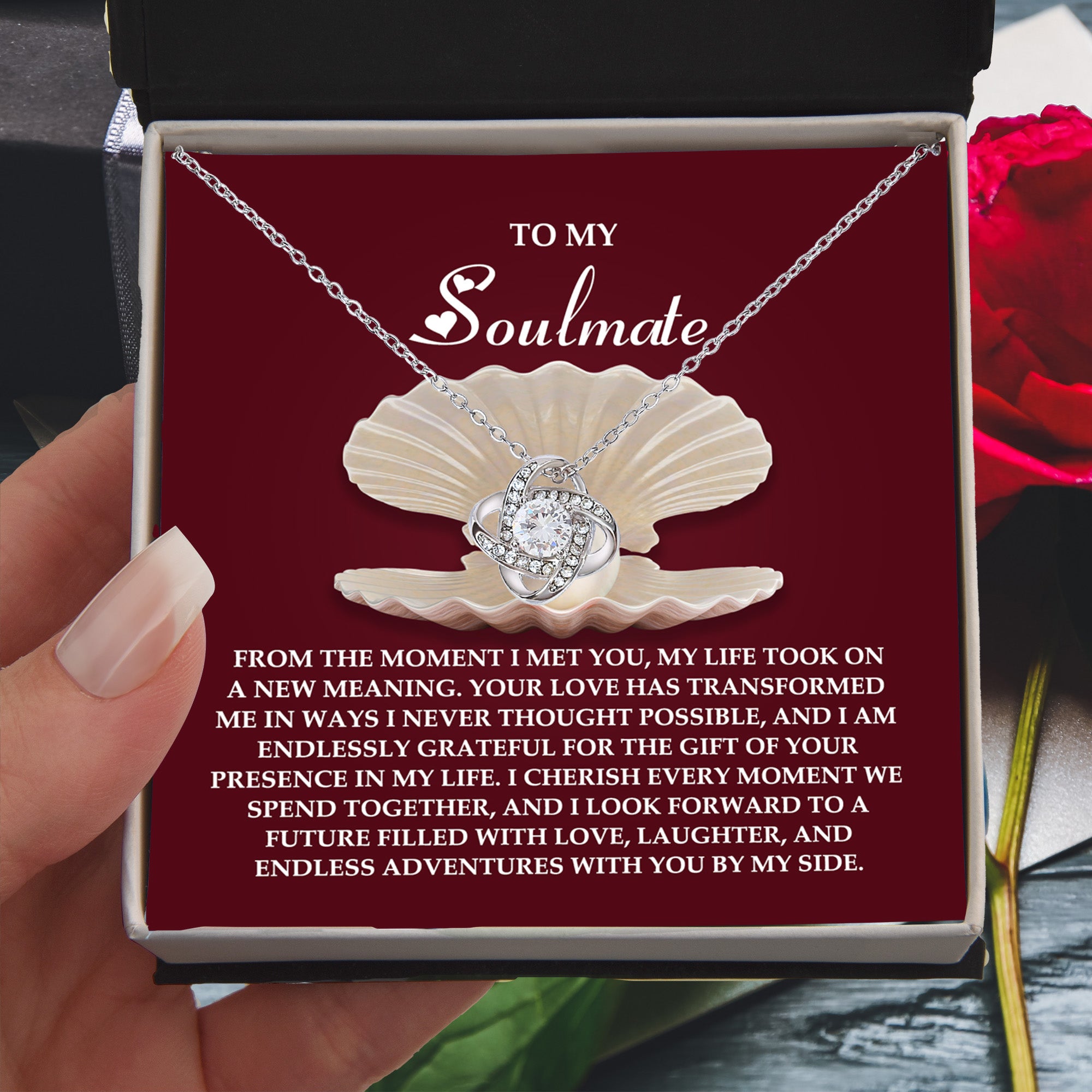 Soulmate - Every Moment Together - Love Knot Necklace with Heartfelt Message
