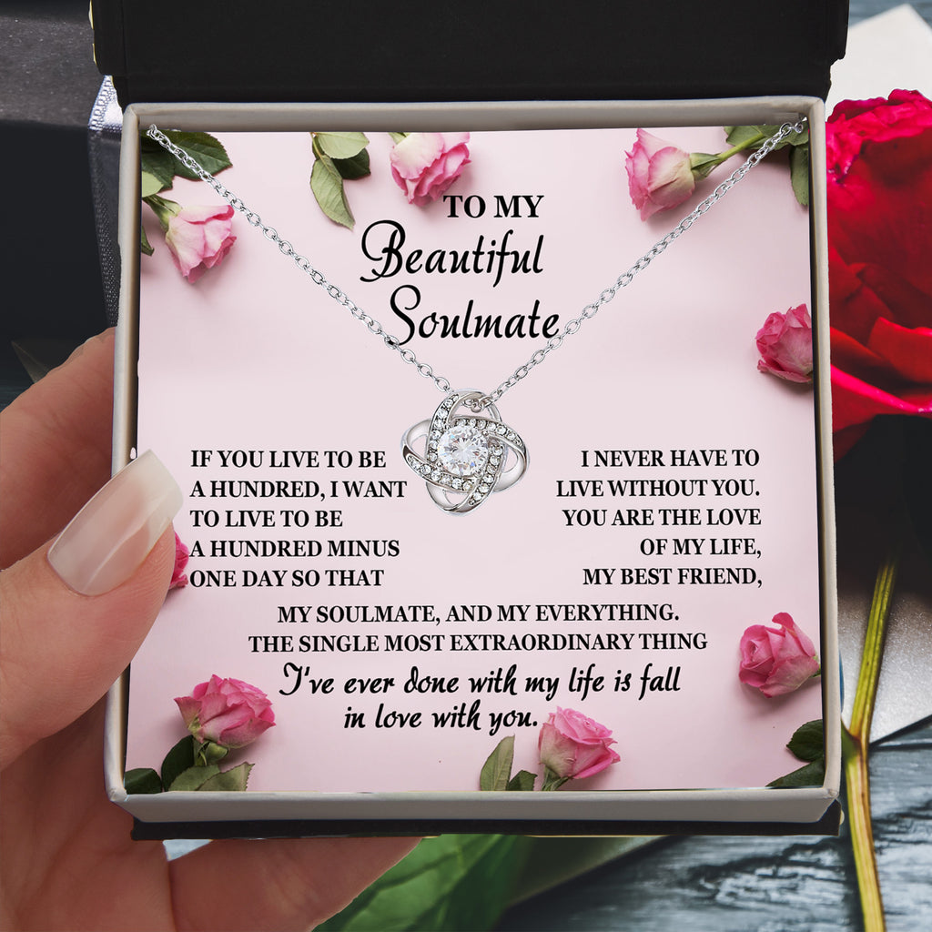 To My Beautiful Soulmate Love Knot Necklace – Forever Love Gift for the Love of My Life