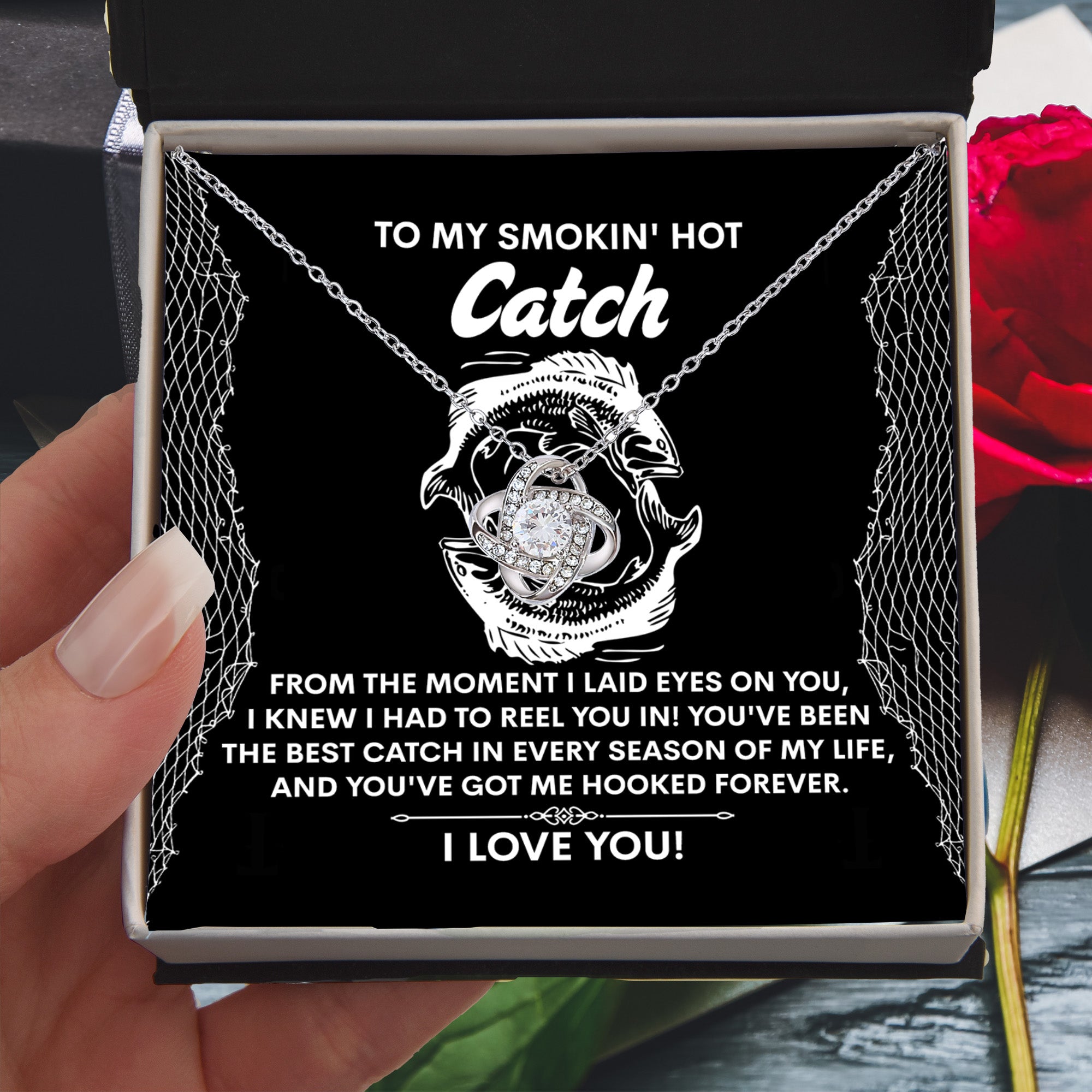 To My Soulmate - Best Catch - Hooked Me Forever Love Knot Necklace