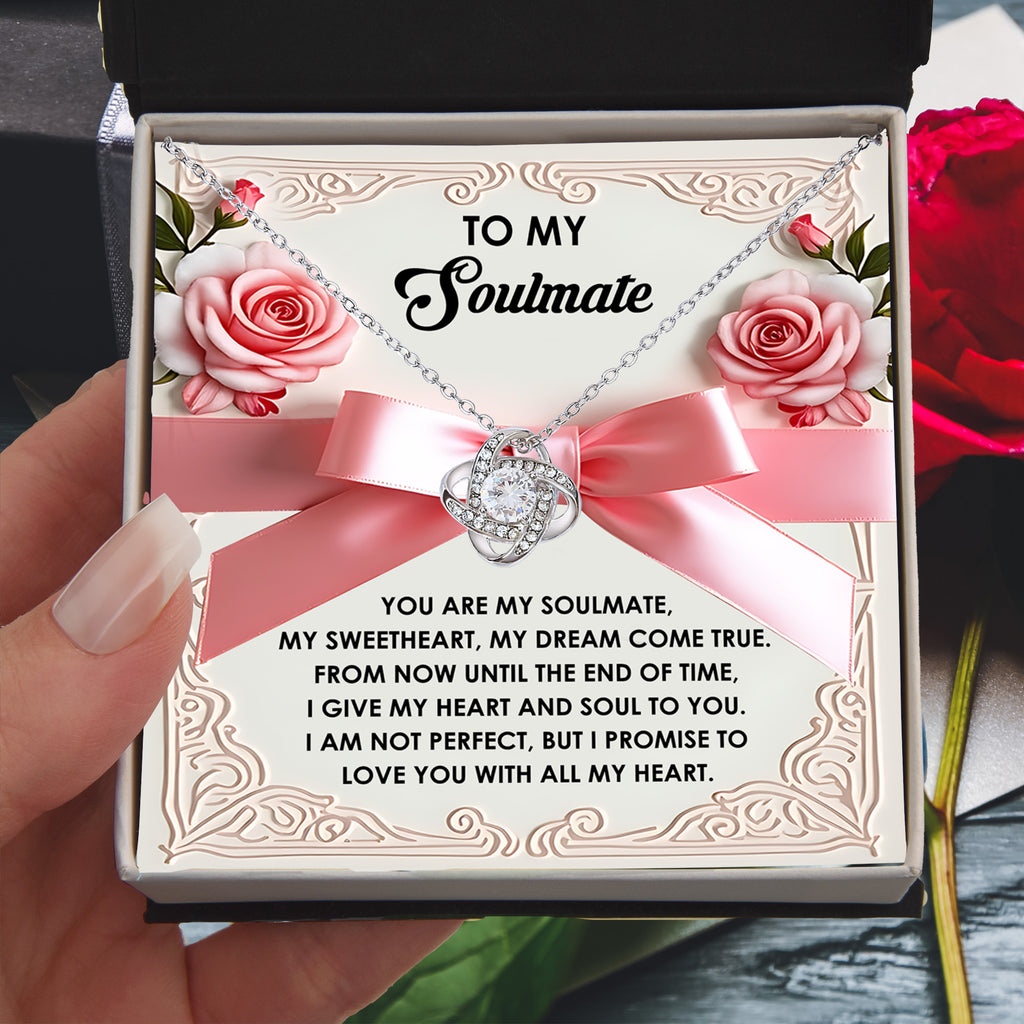 To My Soulmate - Heart & Soul Love Knot Necklace
