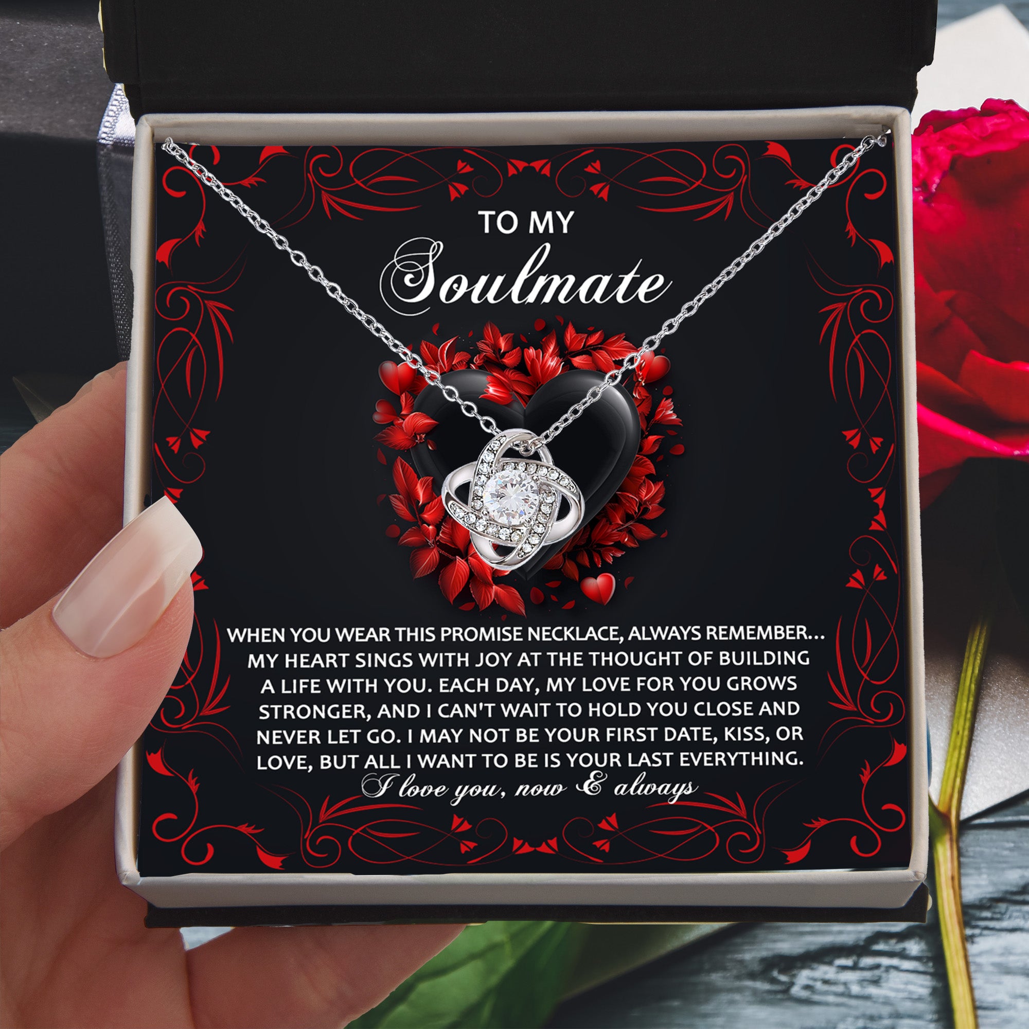 o My Soulmate – Hold You Close Promise Necklace | Romantic Valentine's or Anniversary Gift for Her