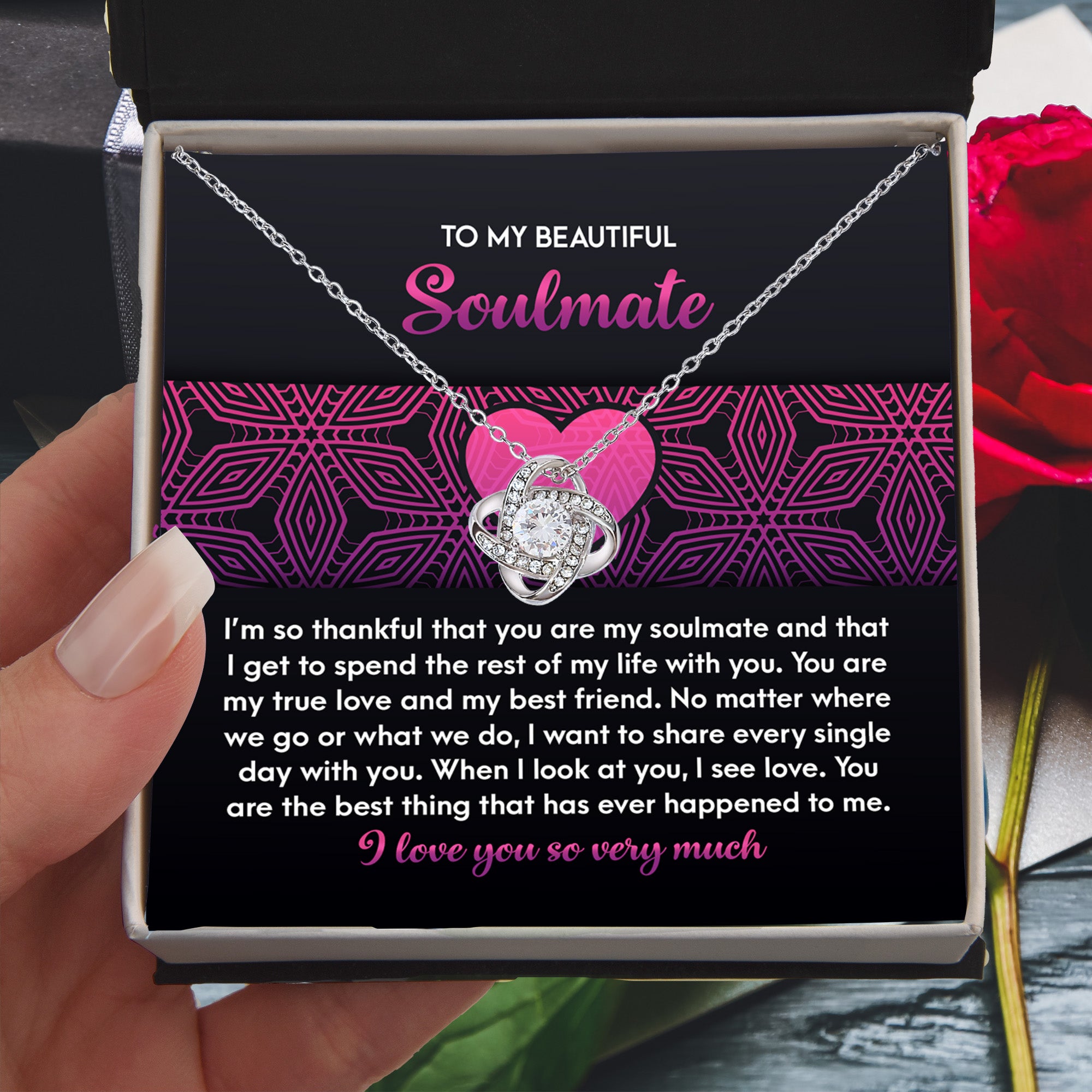 To My Beautiful Soulmate - I See Love in You - Love Knot Necklace