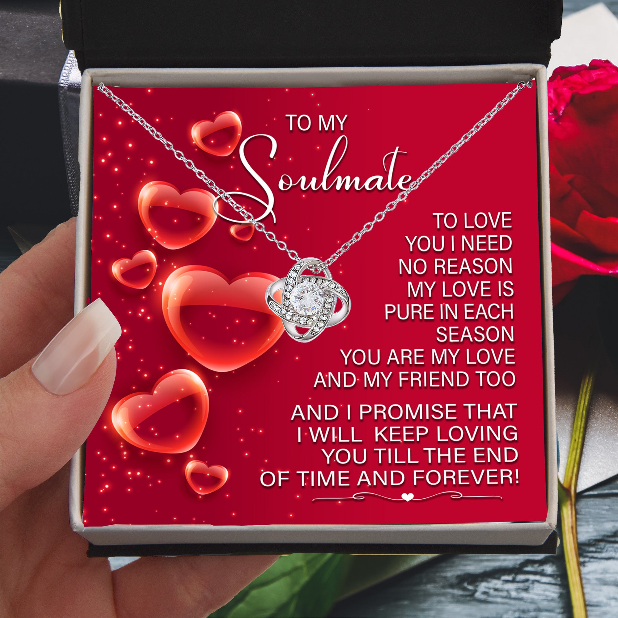 To My Soulmate – Keep Loving You - Love Knot Necklace