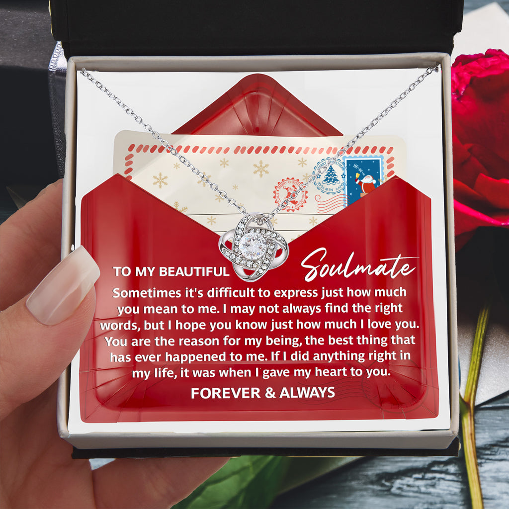 Gift for Soulmate - Find the Right Words- Love Knot Necklace