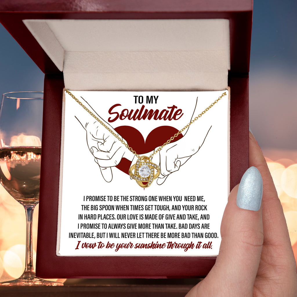 Soulmate Gift - I Promise to be the Strong One Love Knot Necklace