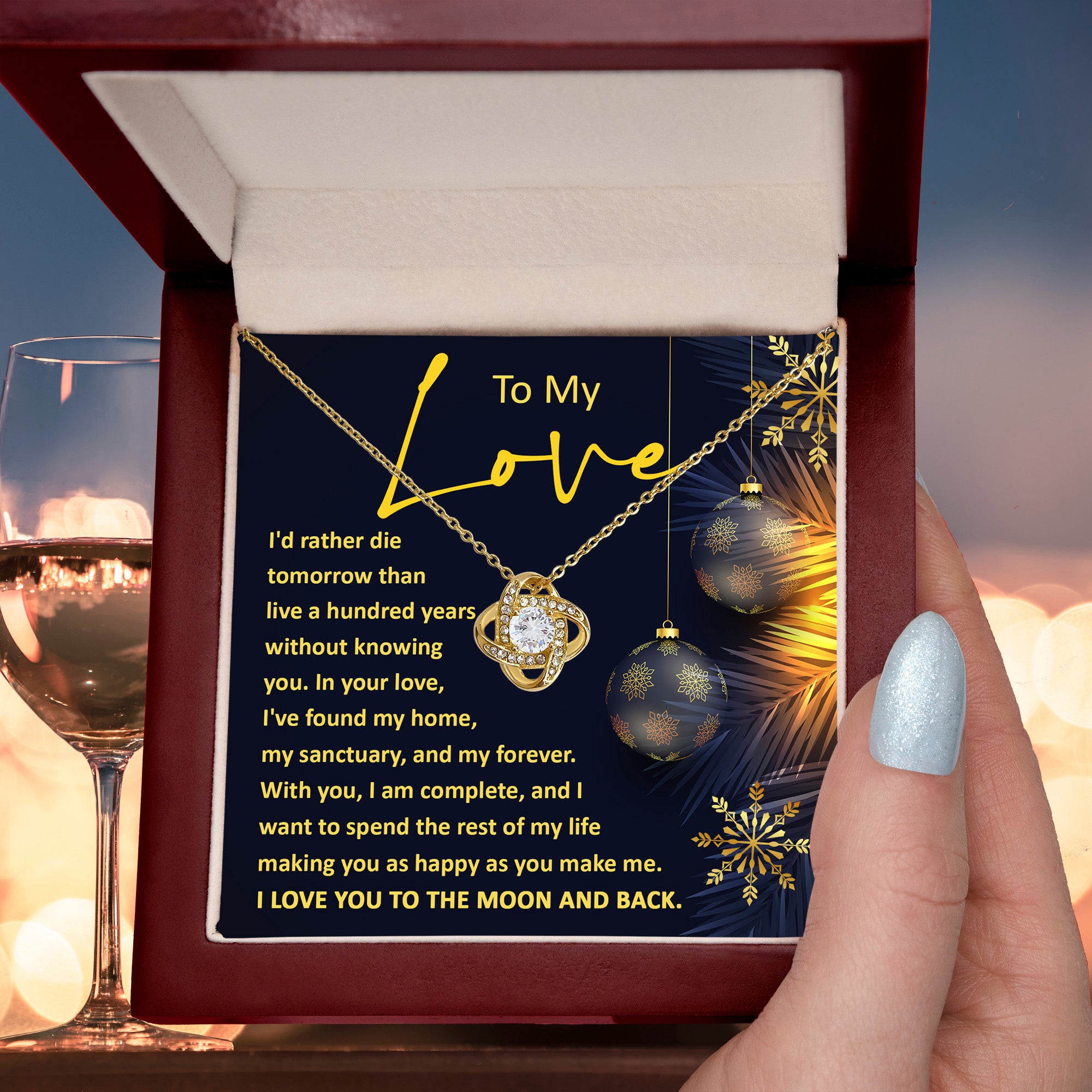 To My Love – My Home, My Forever Love Knot Necklace