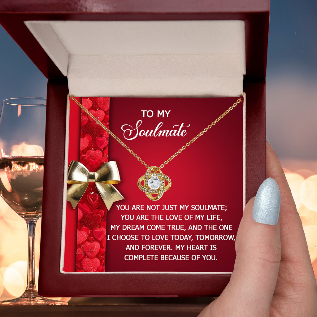 To My Soulmate - My Heart is Complete - Romantic Love Knot Necklace